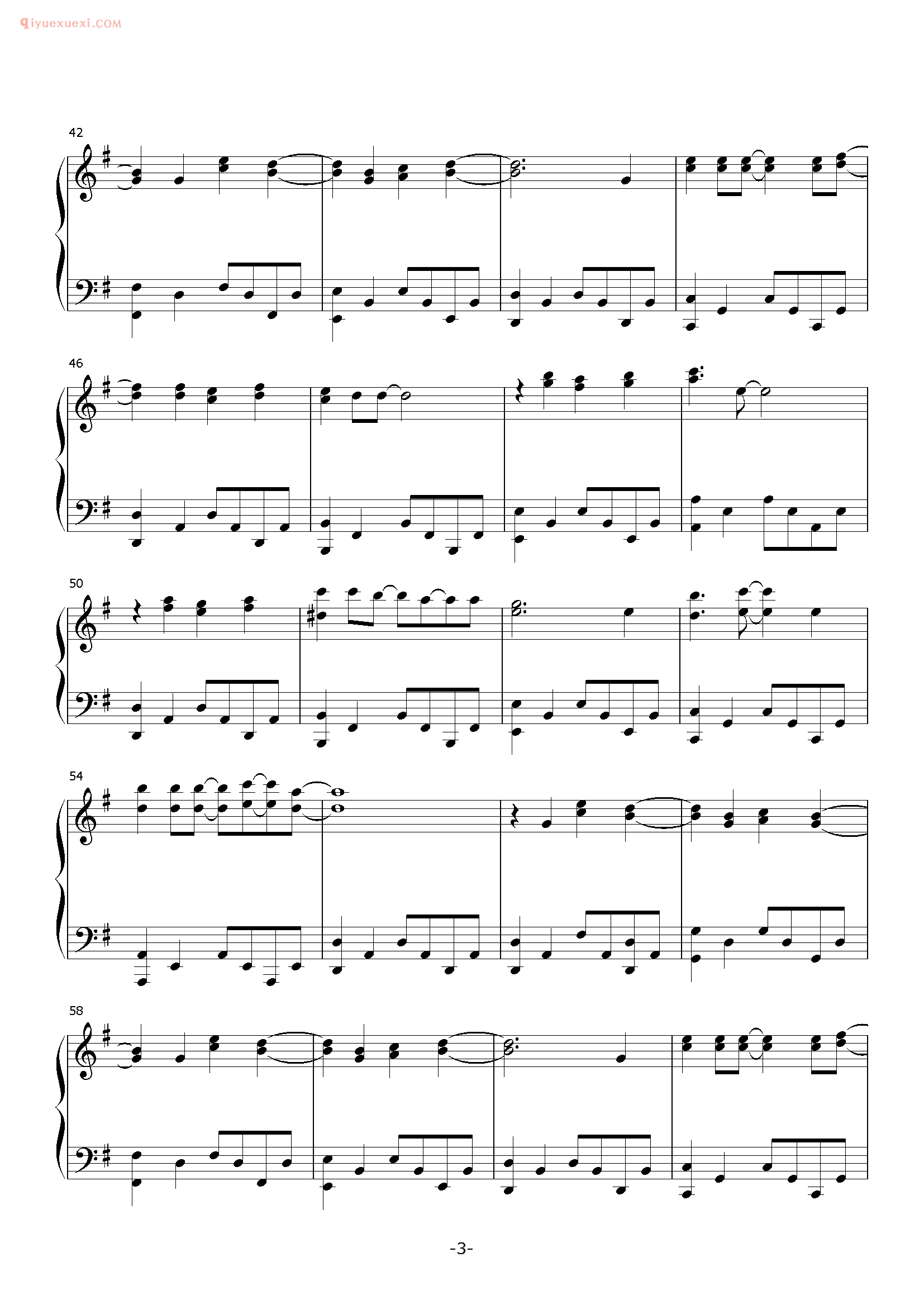方力申歌曲《七年》钢琴谱五线谱