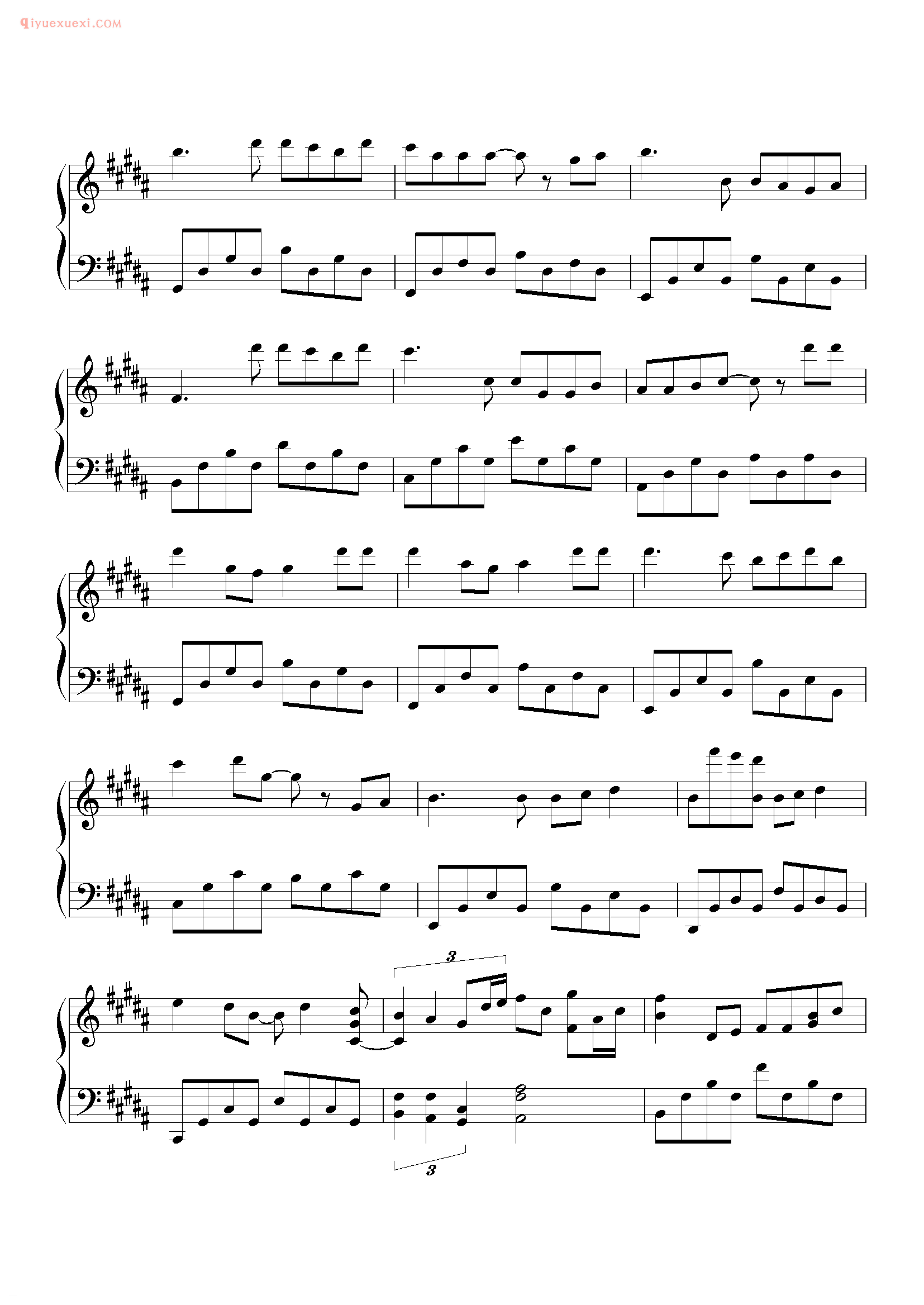 方力申歌曲《自欺欺人》钢琴谱五线谱
