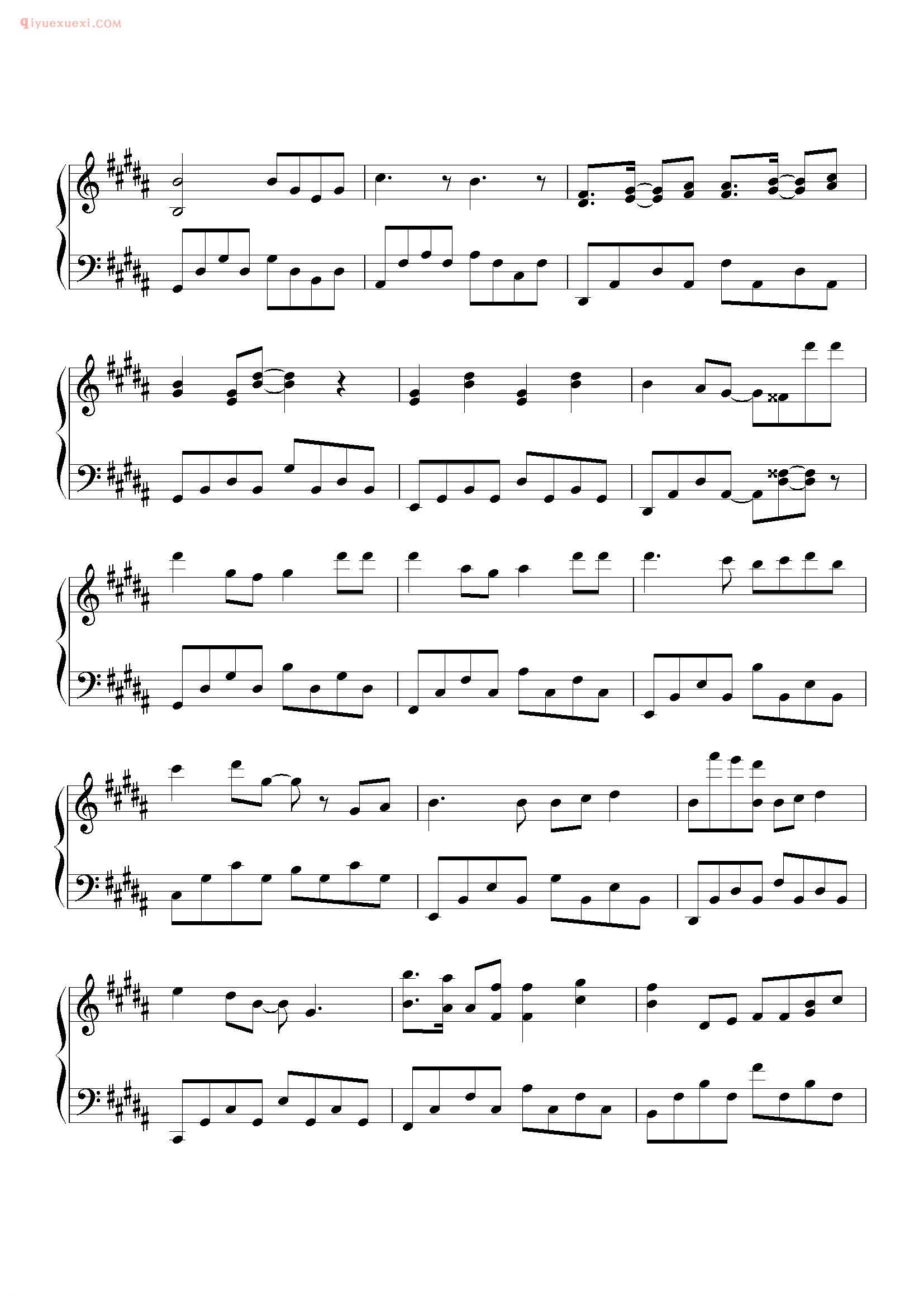 方力申歌曲《自欺欺人》钢琴谱五线谱