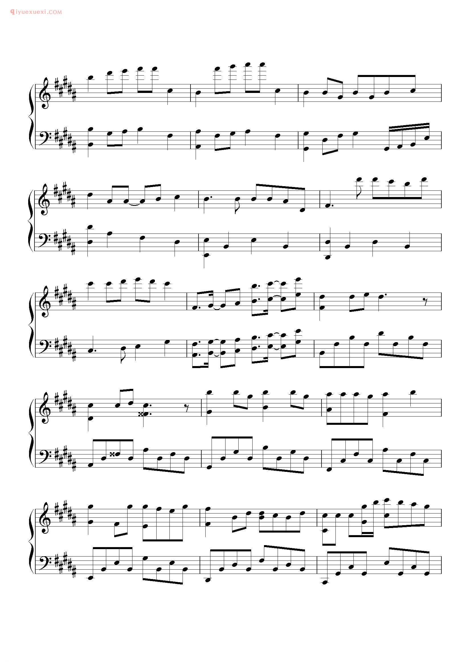 方力申歌曲《自欺欺人》钢琴谱五线谱