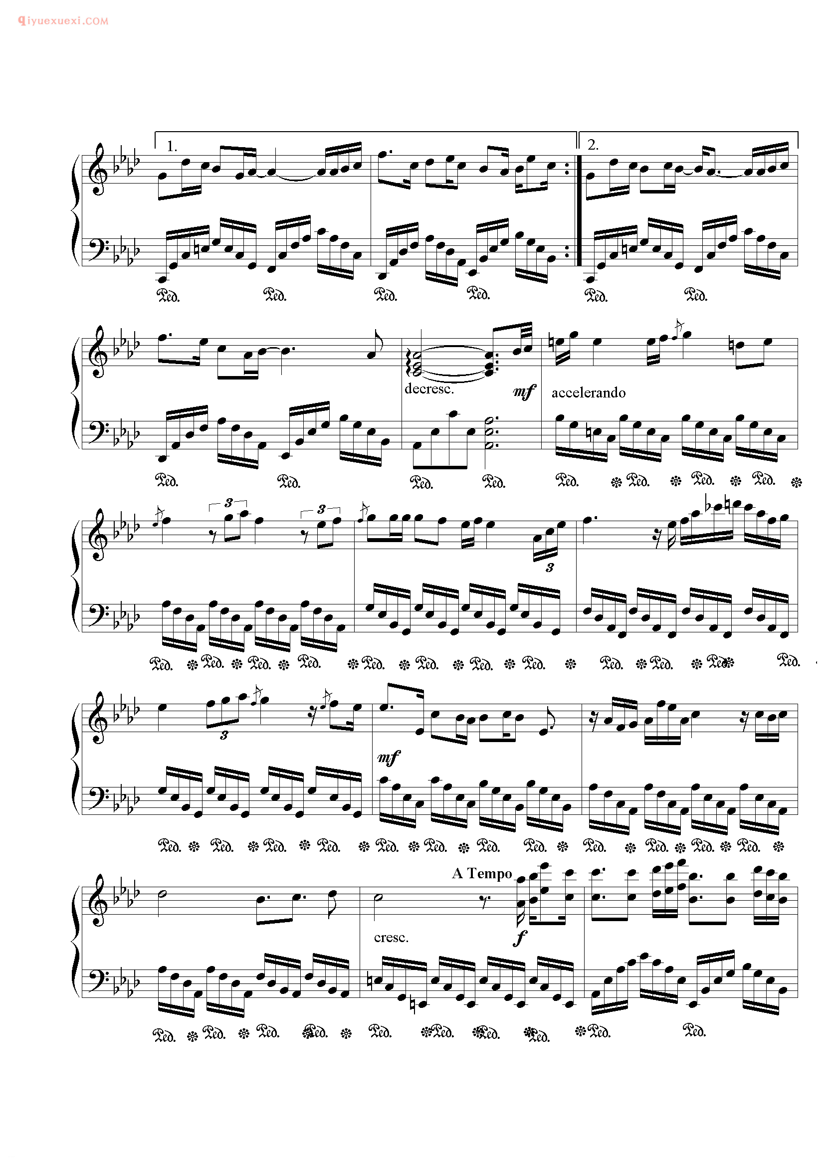 陈奕迅歌曲《十年》钢琴谱五线谱