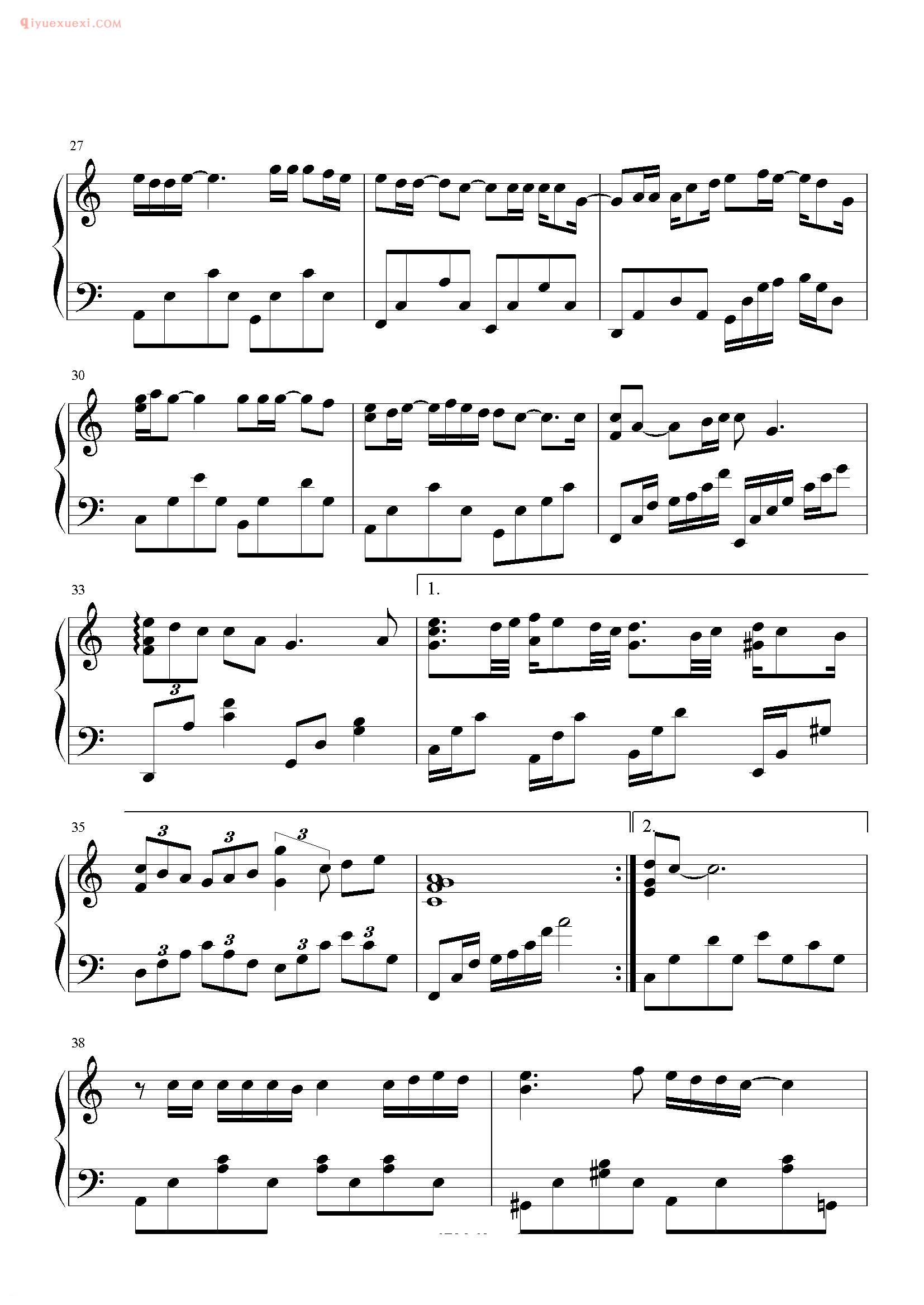 孙楠歌曲《燃烧》钢琴谱五线谱
