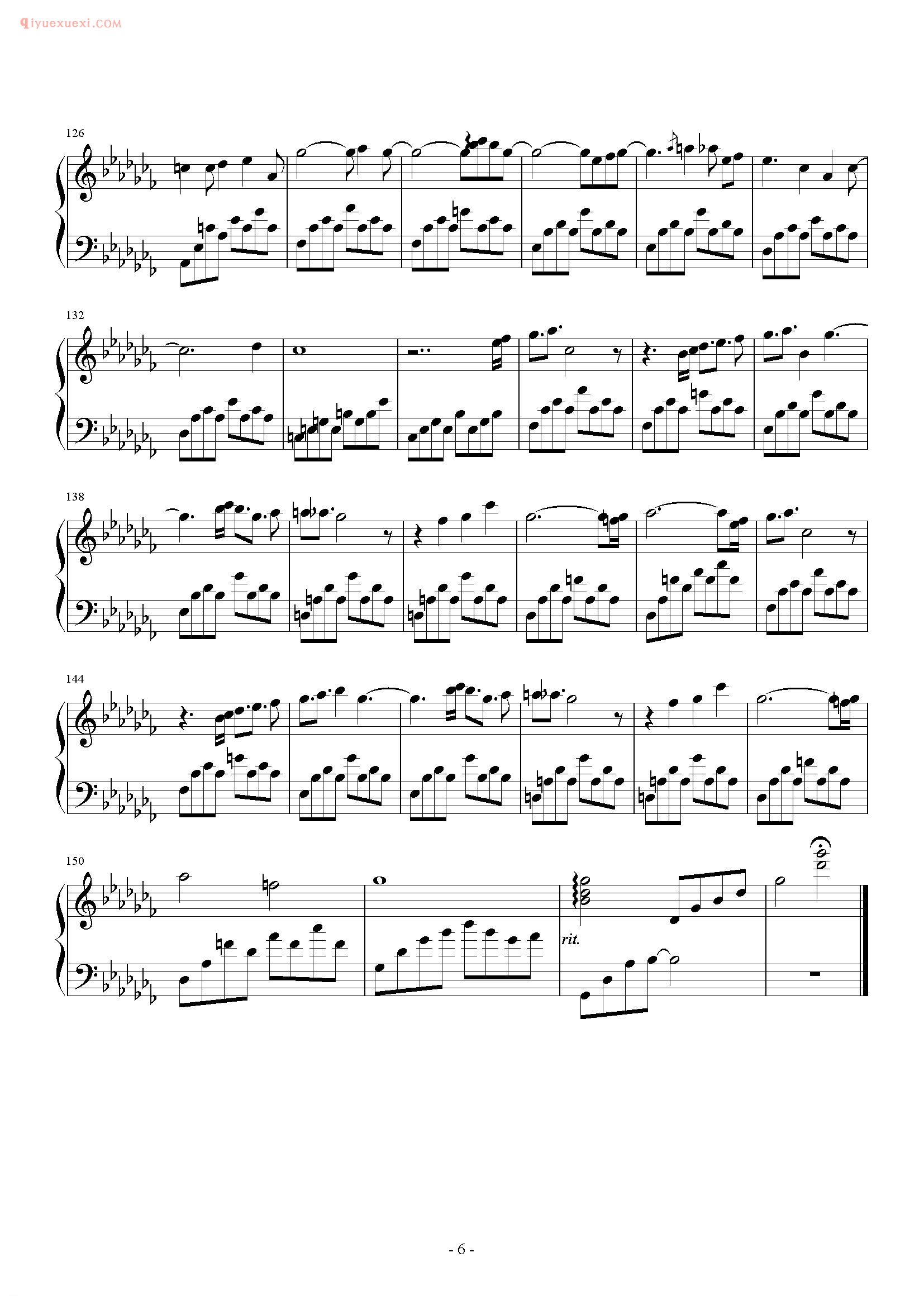 卡农曲谱《笑脸面对》钢琴谱五线谱
