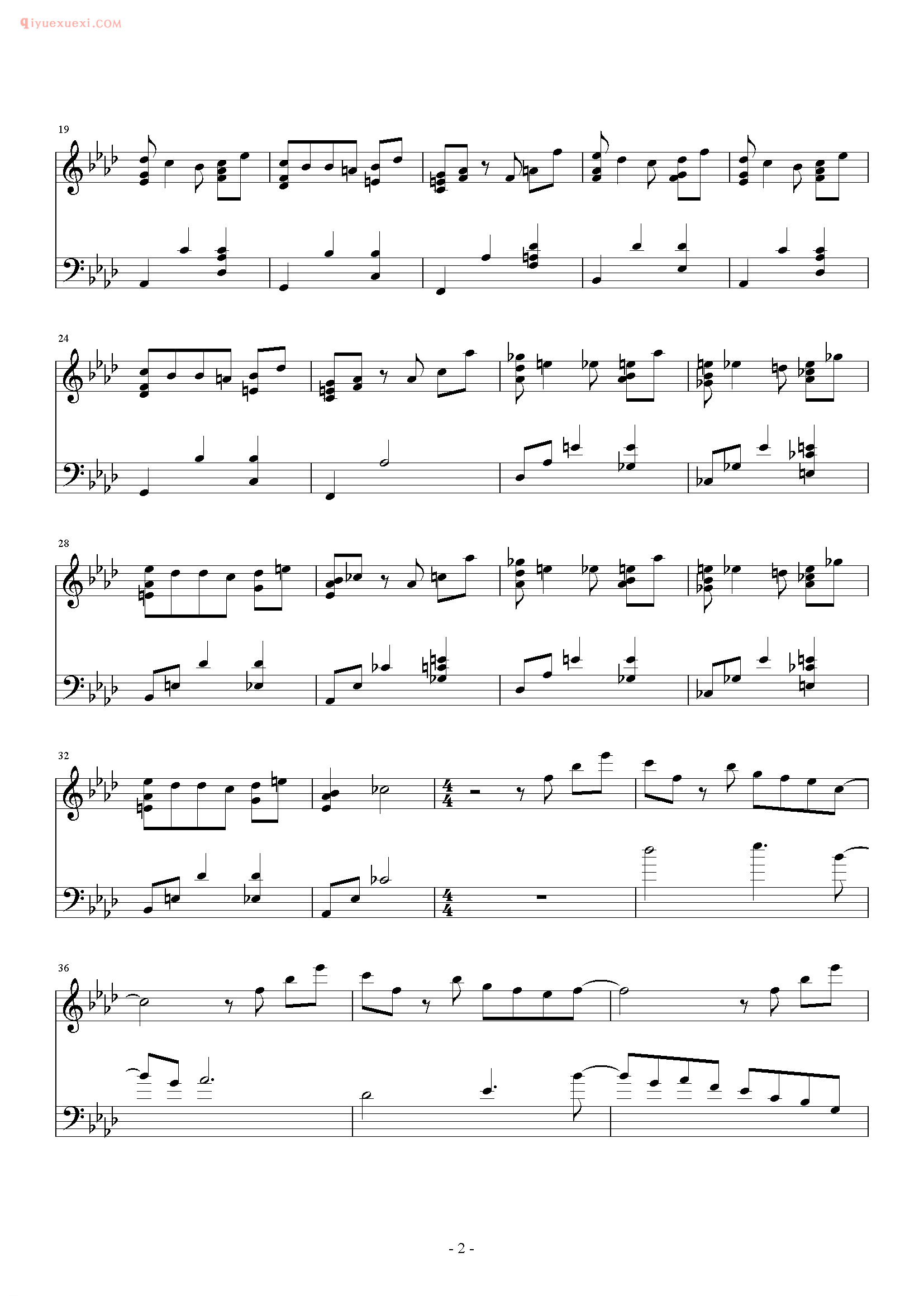 西村由纪江歌曲《打开心扉的钥匙》钢琴谱五线谱
