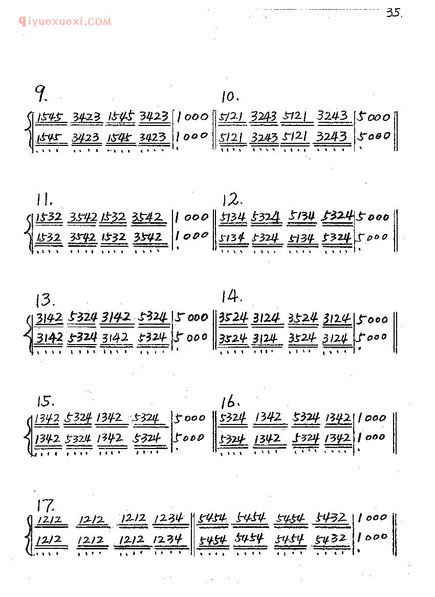 什密特钢琴五指练习《第33条》哈农钢琴指法练习谱