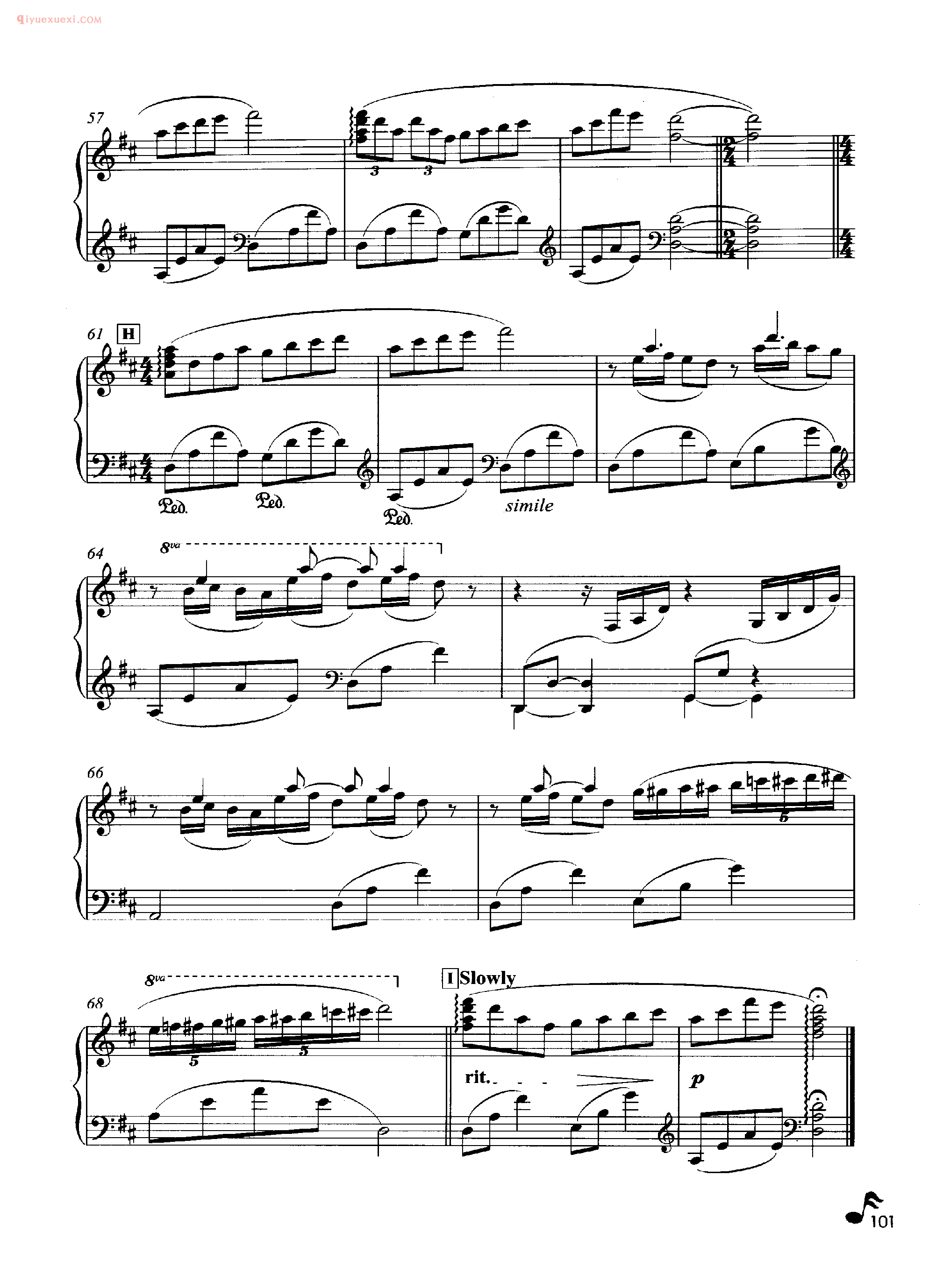 理查德·克莱德曼钢琴名曲《瓦妮莎的微笑》钢琴乐谱