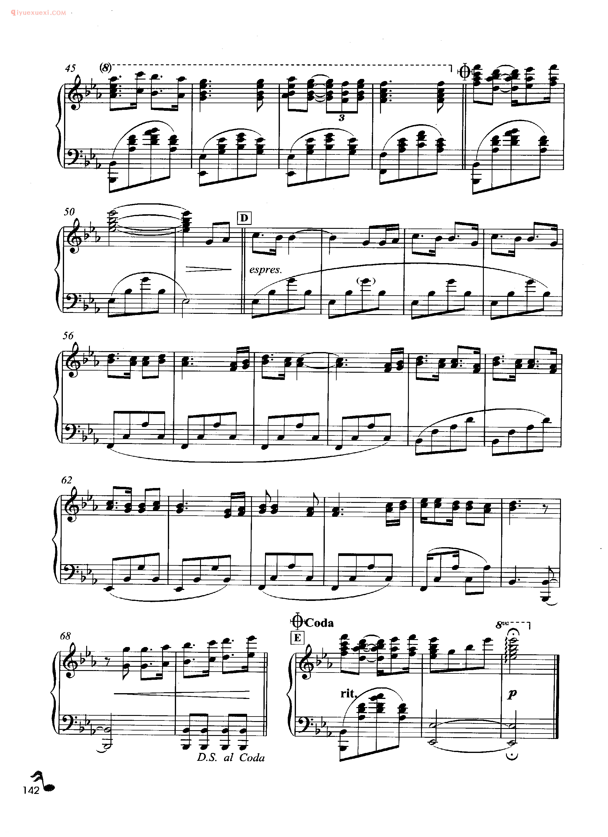 理查德·克莱德曼钢琴名曲《爱的冲击》钢琴乐谱
