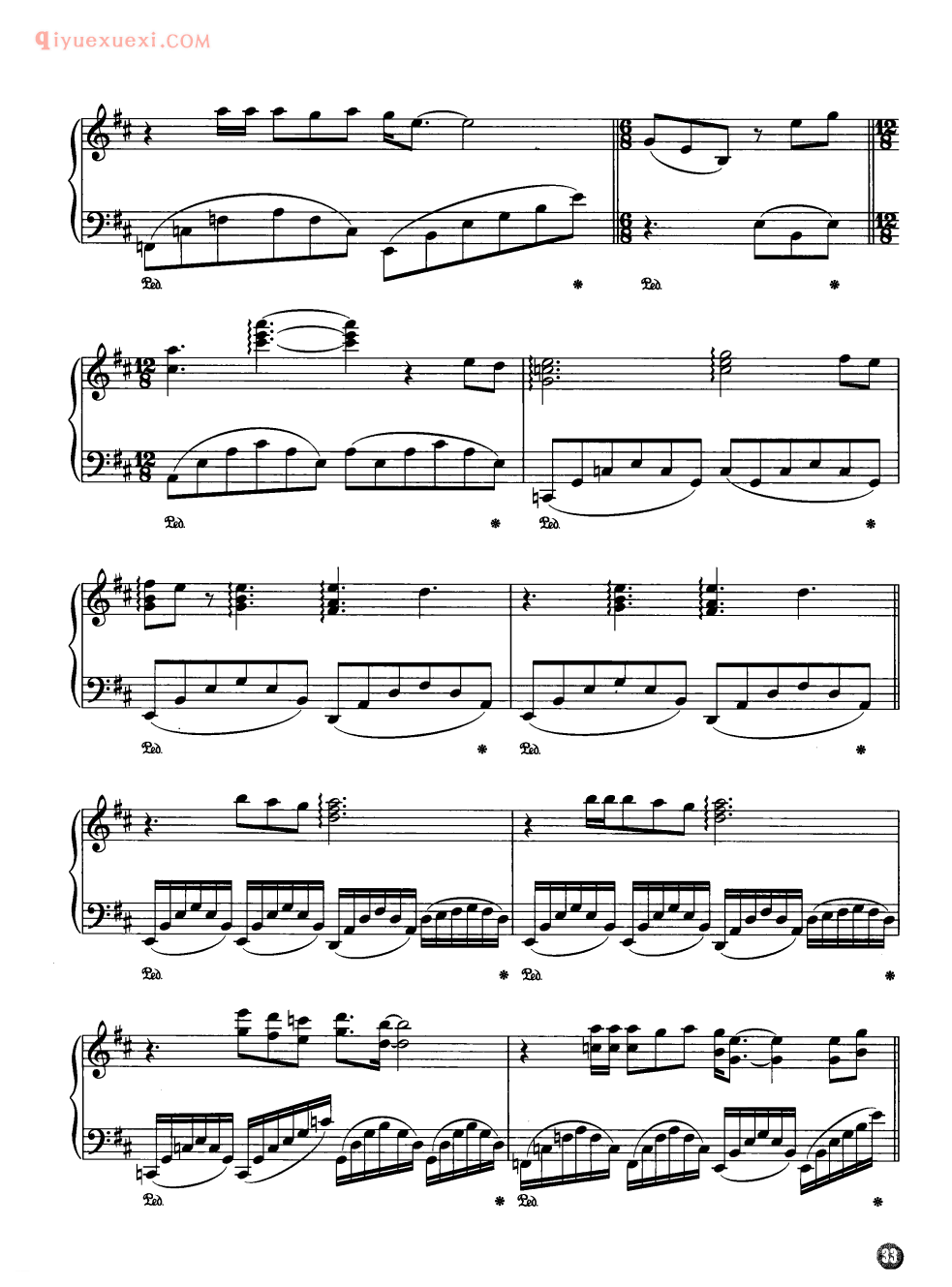 理查德克莱德曼名曲_白莎之夜_钢琴乐谱
