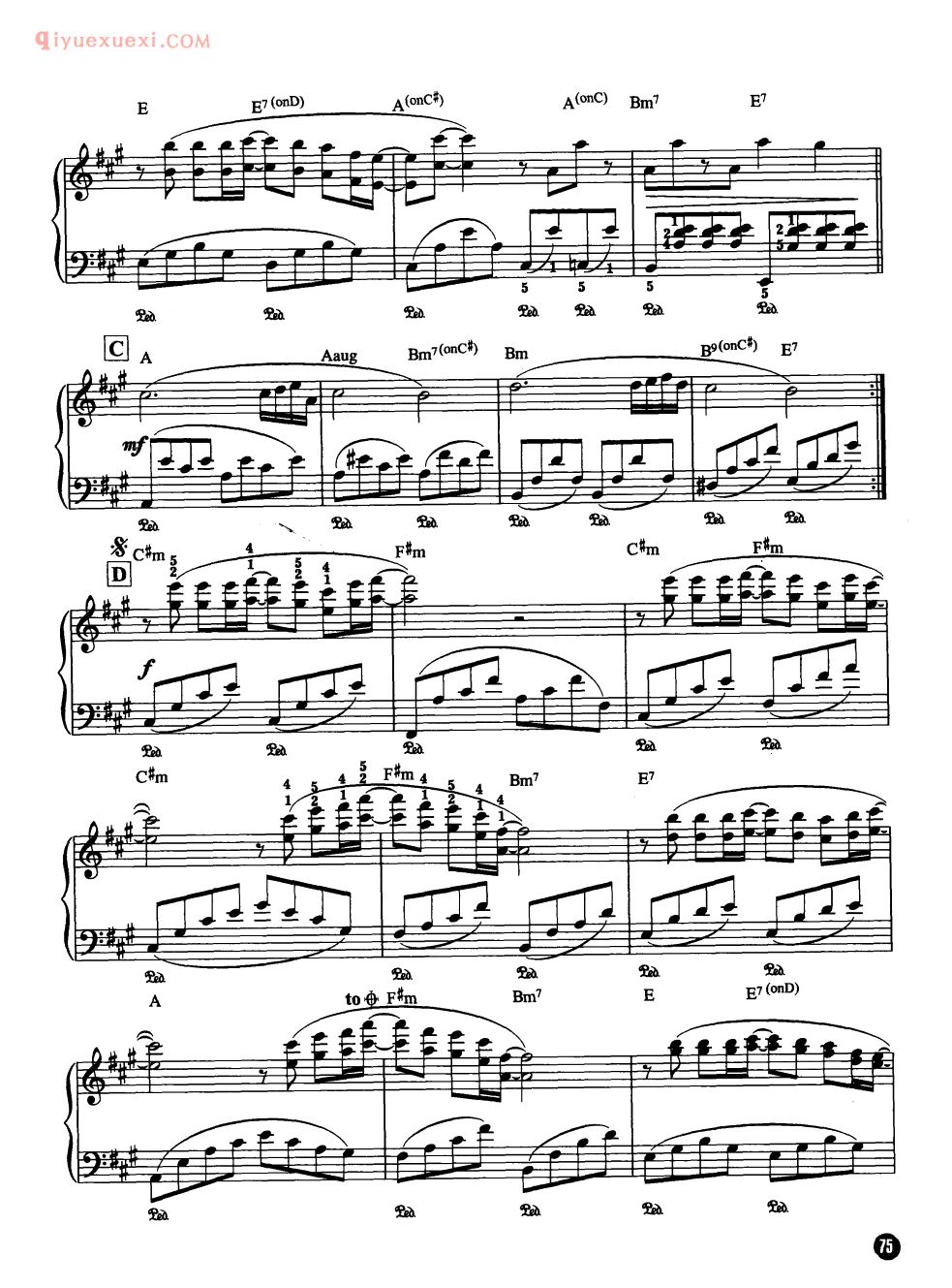 理查德克莱德曼名曲_情不自禁_钢琴乐谱