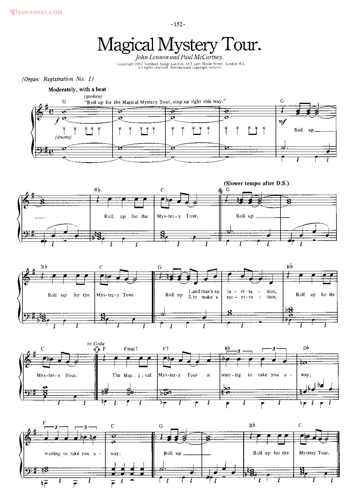 披头士/甲壳虫乐队钢琴乐曲谱《Magical Mystery Tour》英国摇滚乐队