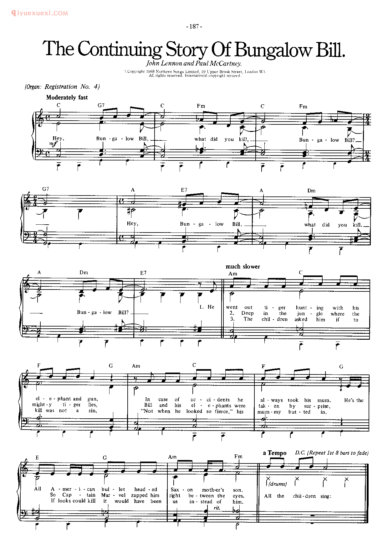 披头士/甲壳虫乐队钢琴乐曲谱《Blackbird》英国摇滚乐队