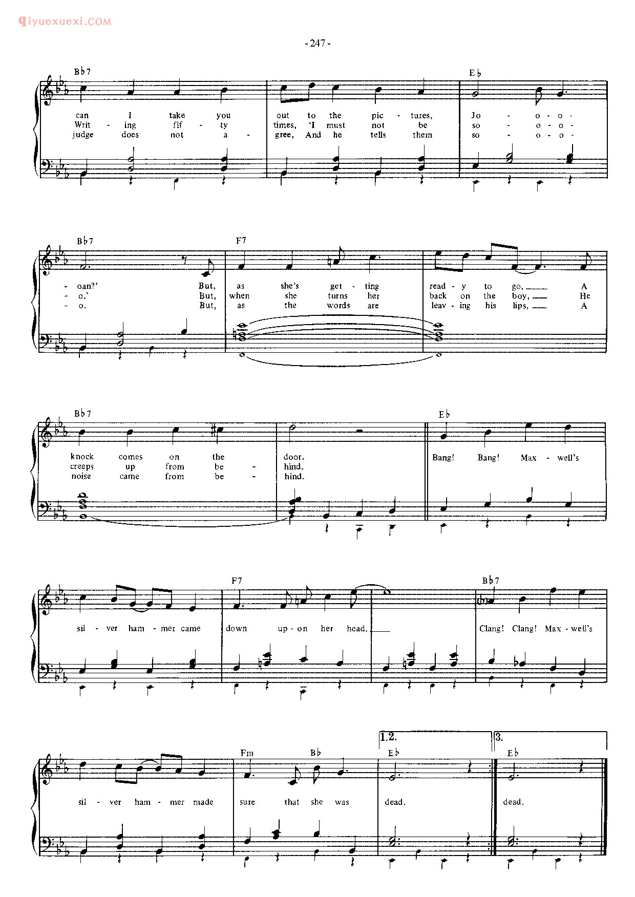 披头士/甲壳虫乐队钢琴乐曲谱《Maxwell's Silver Hammer 》英国摇滚乐队