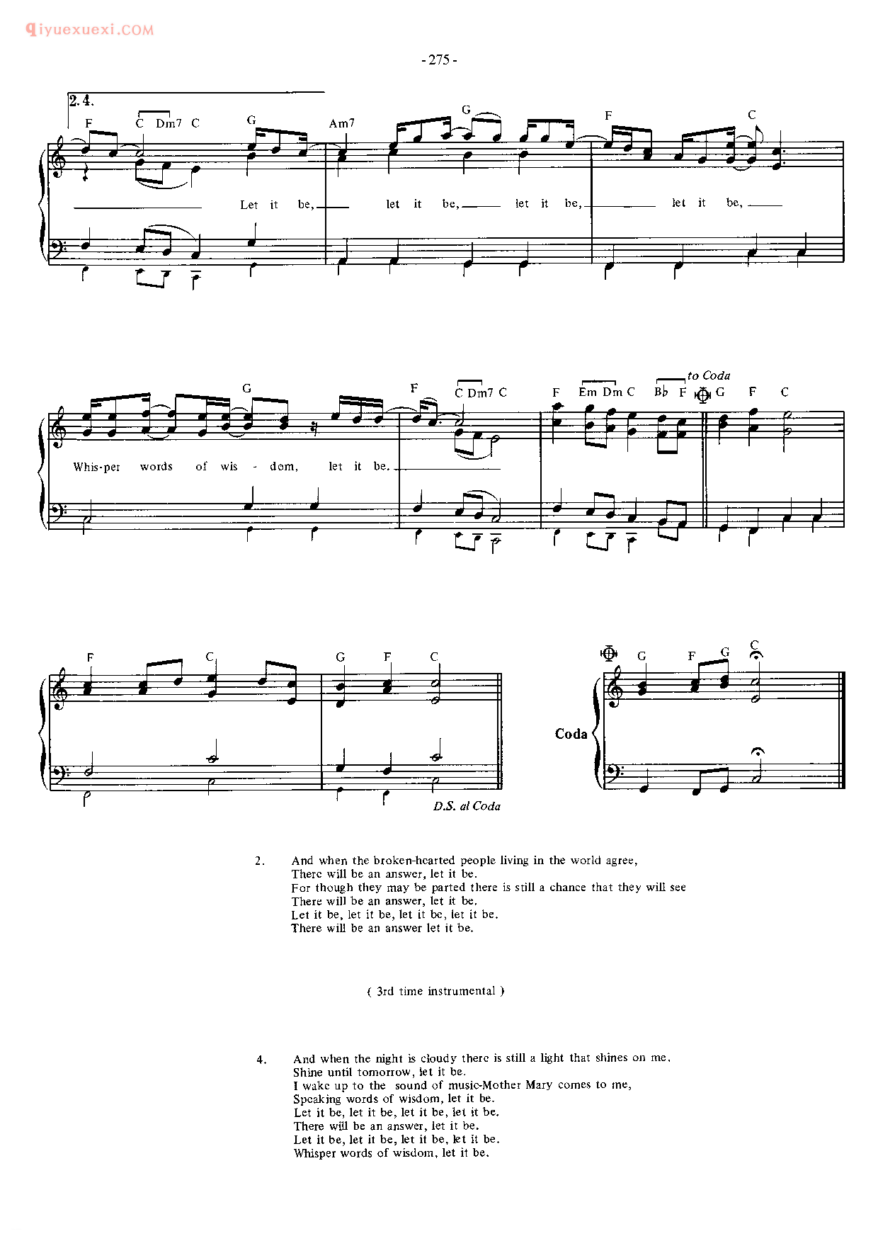 披头士/甲壳虫乐队钢琴乐曲谱《Let lt Be》英国摇滚乐队