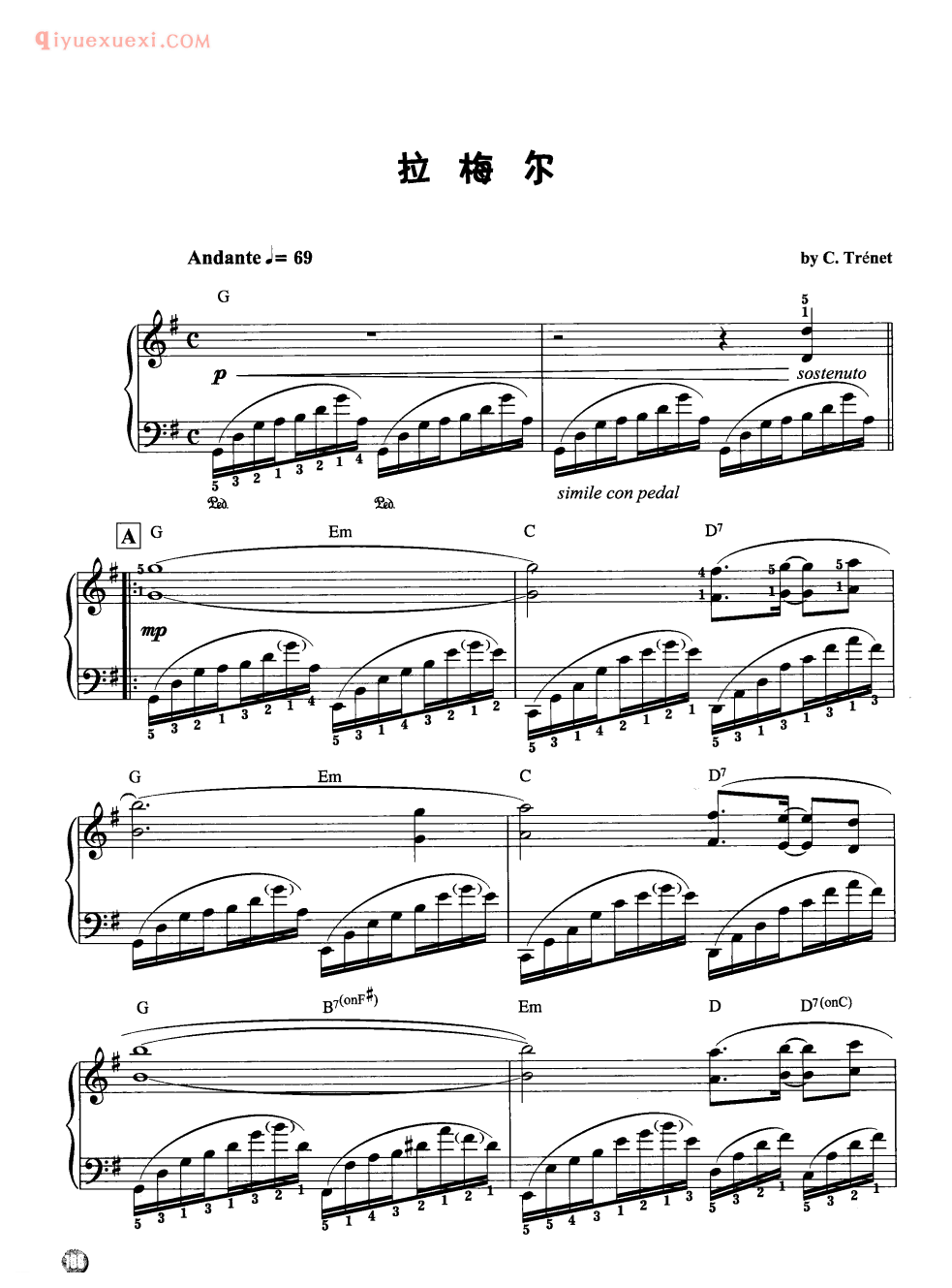 理查德克莱德曼名曲_拉梅尔_钢琴乐谱