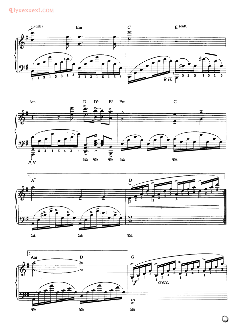 理查德克莱德曼名曲_拉梅尔_钢琴乐谱