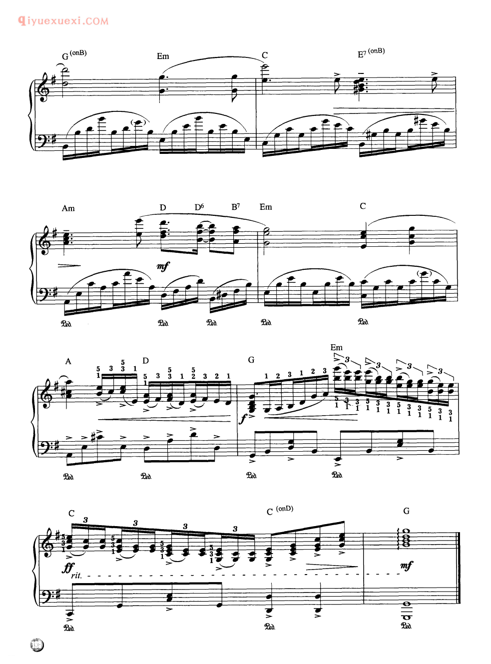 理查德克莱德曼名曲_拉梅尔_钢琴乐谱