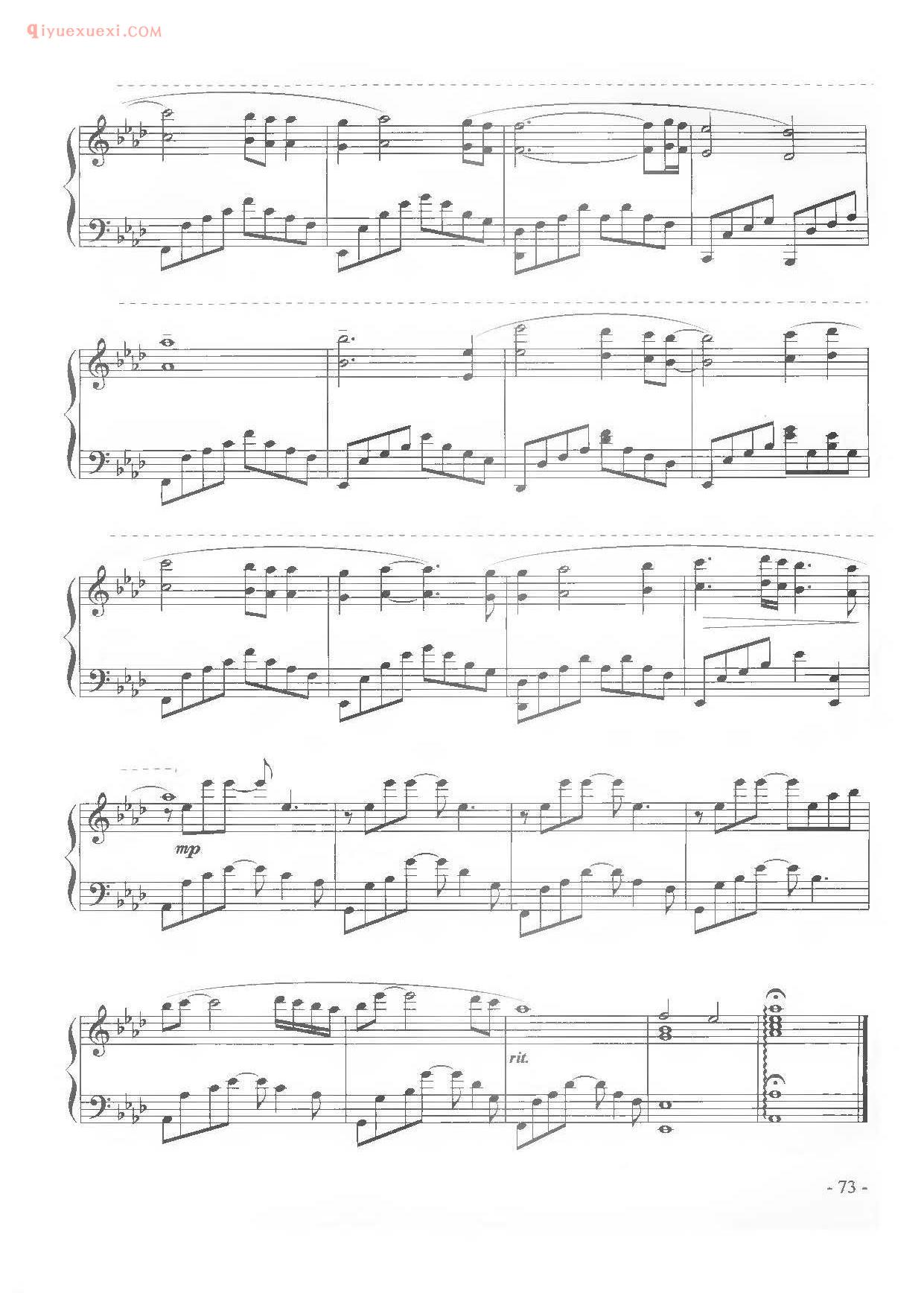 影视歌曲钢琴谱[独奏]_我心永恒_选自奥斯卡获奖影片《泰坦尼克号》