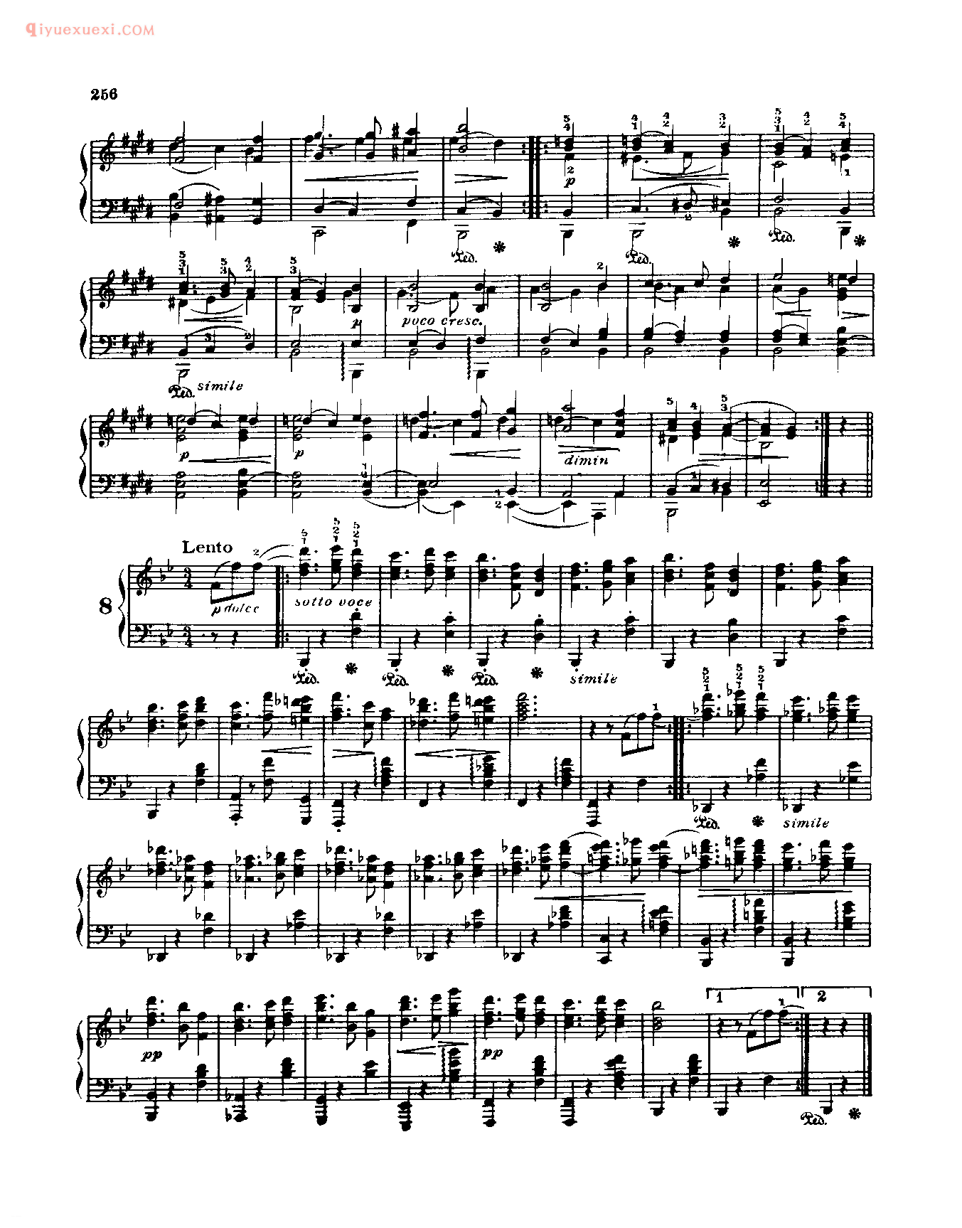 世界钢琴名曲谱_圆舞曲选曲(作品39)_勃拉姆斯