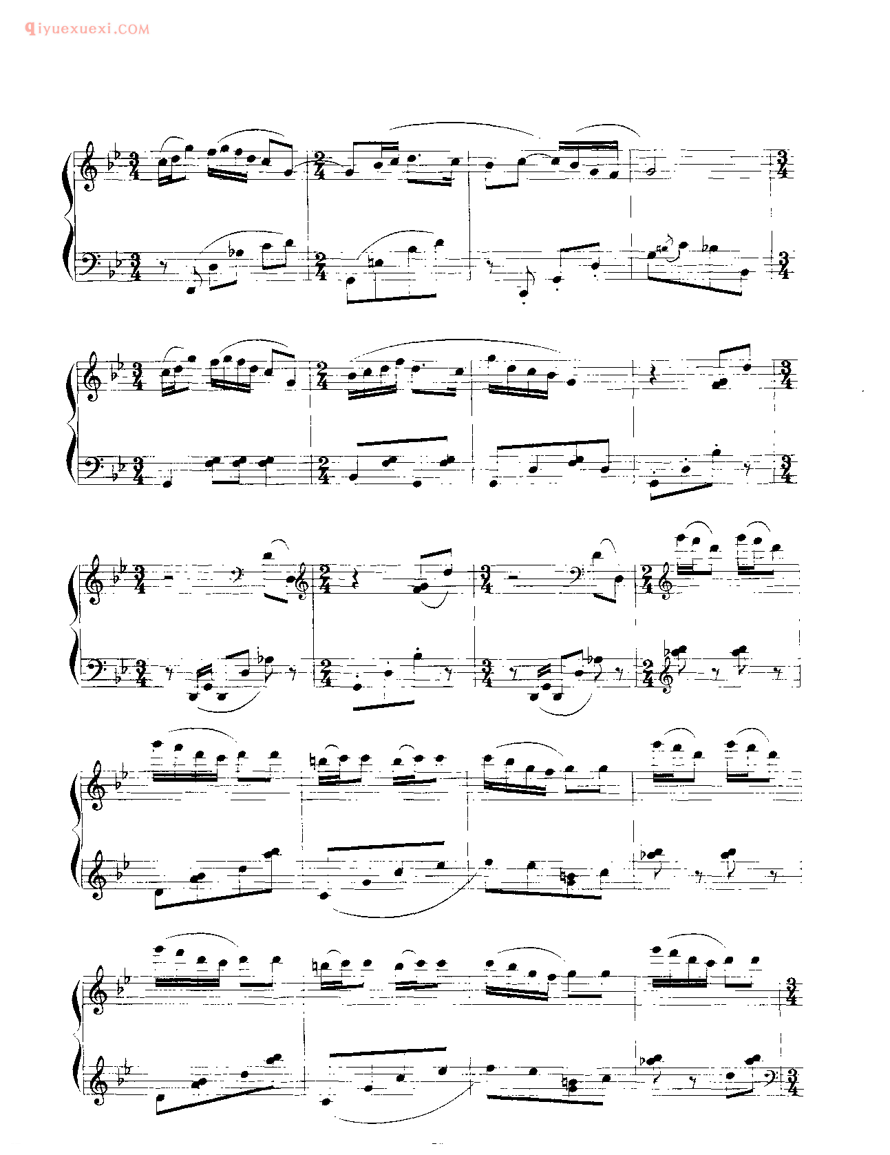 中国钢琴乐曲谱_山韵_刘勤曲