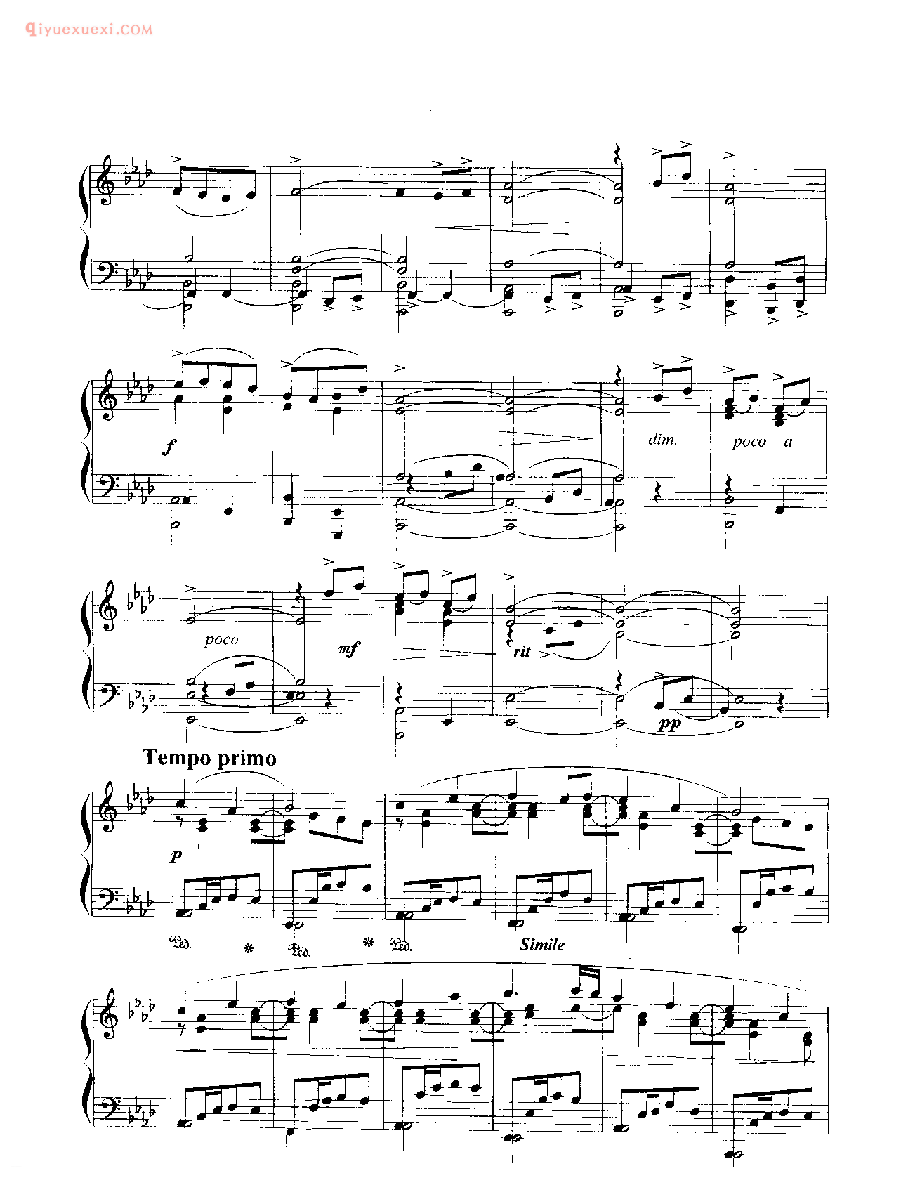 中国钢琴乐曲谱_摇篮曲_贺绿汀曲