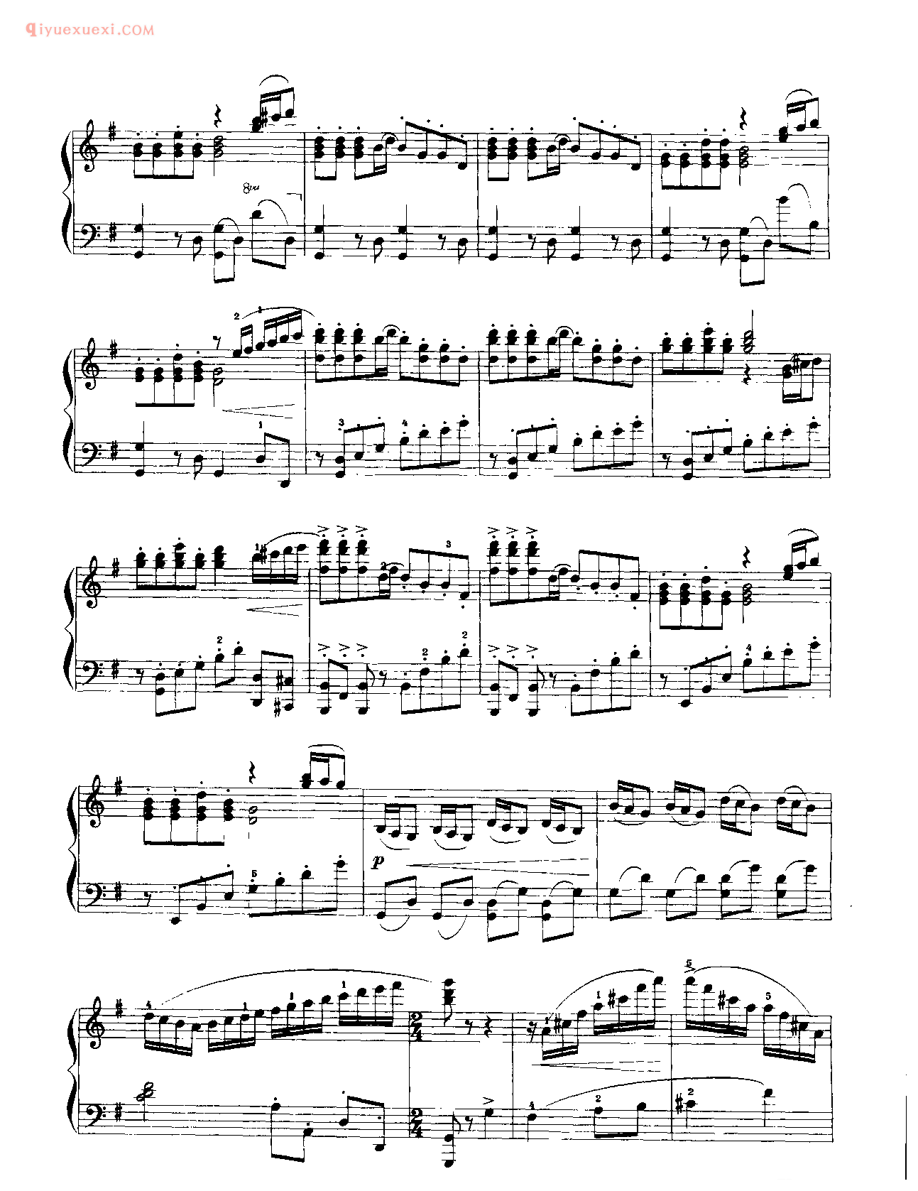 中国钢琴乐曲谱_快乐的女战士_杜鸣心曲