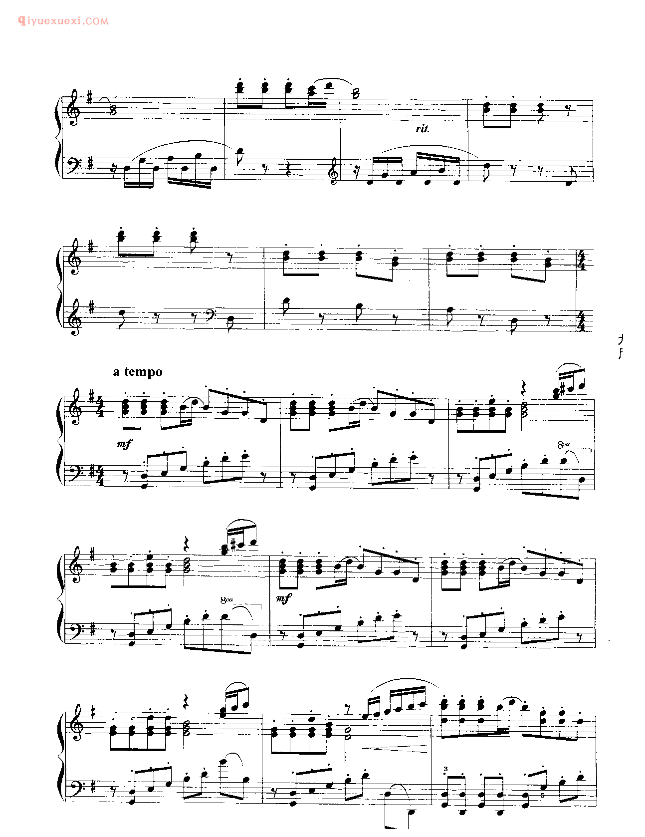 中国钢琴乐曲谱_快乐的女战士_杜鸣心曲