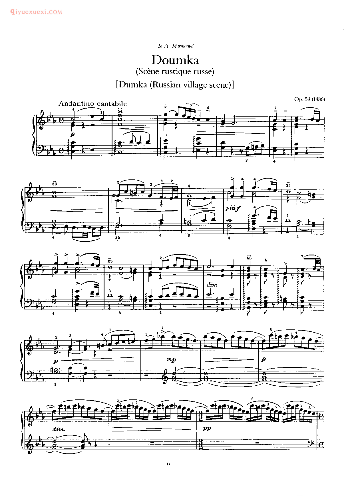 Tchaikovsky Dumka Op 59