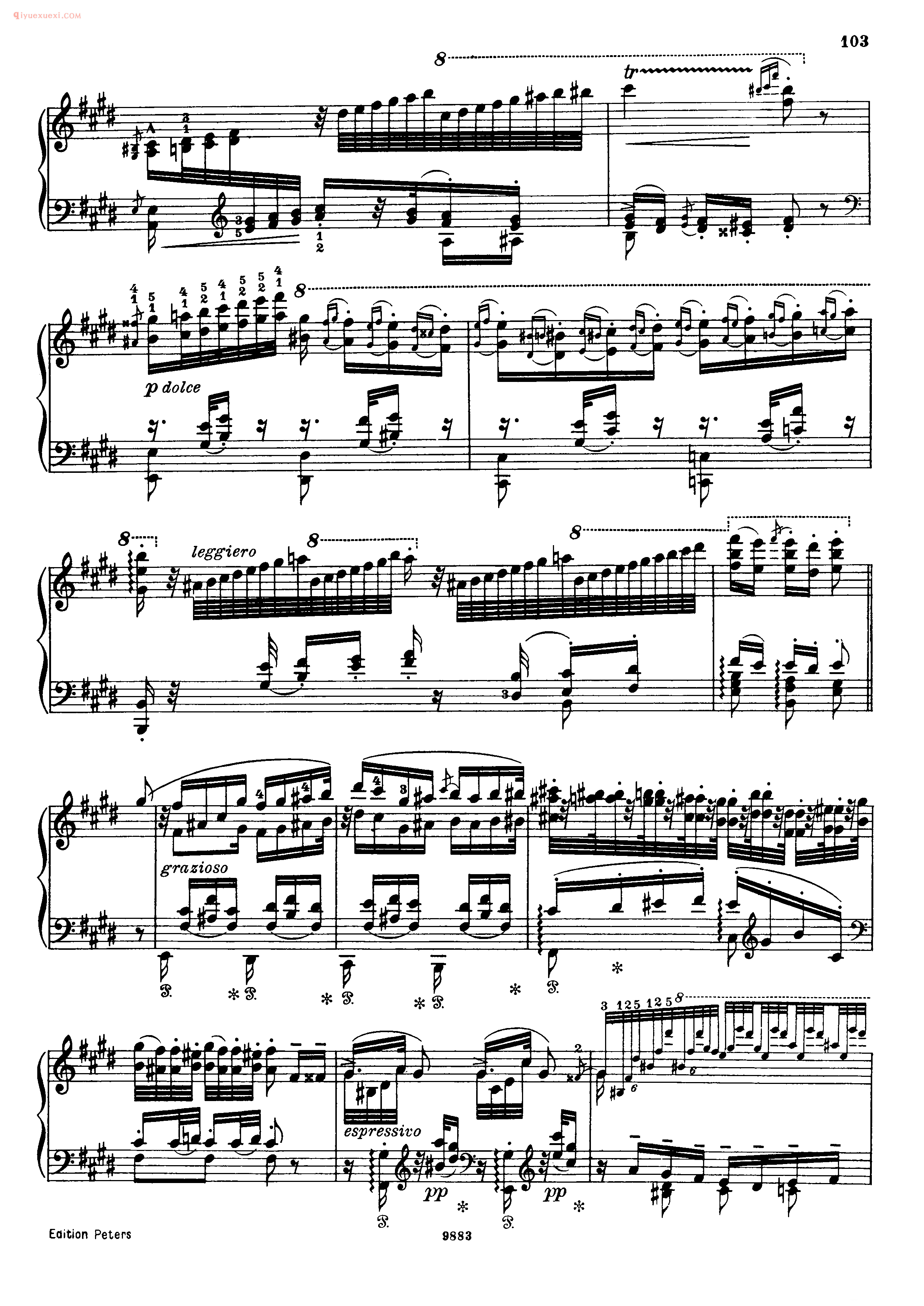 李斯特_匈牙利狂想曲10_第十号首_NO.10_钢琴谱带指法