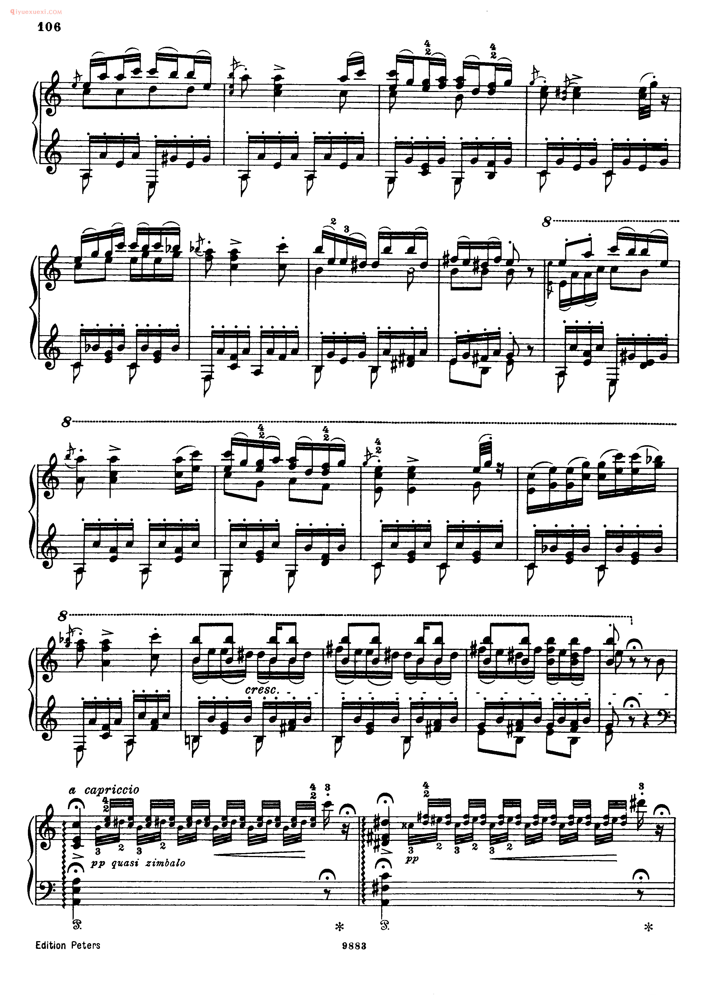 李斯特_匈牙利狂想曲10_第十号首_NO.10_钢琴谱带指法
