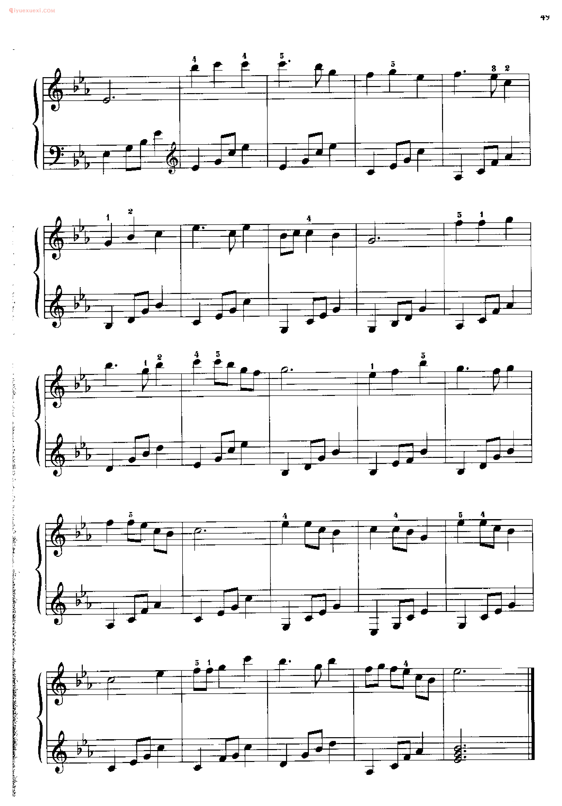 民歌钢琴谱_纺织曲_Spinning and weaving tune