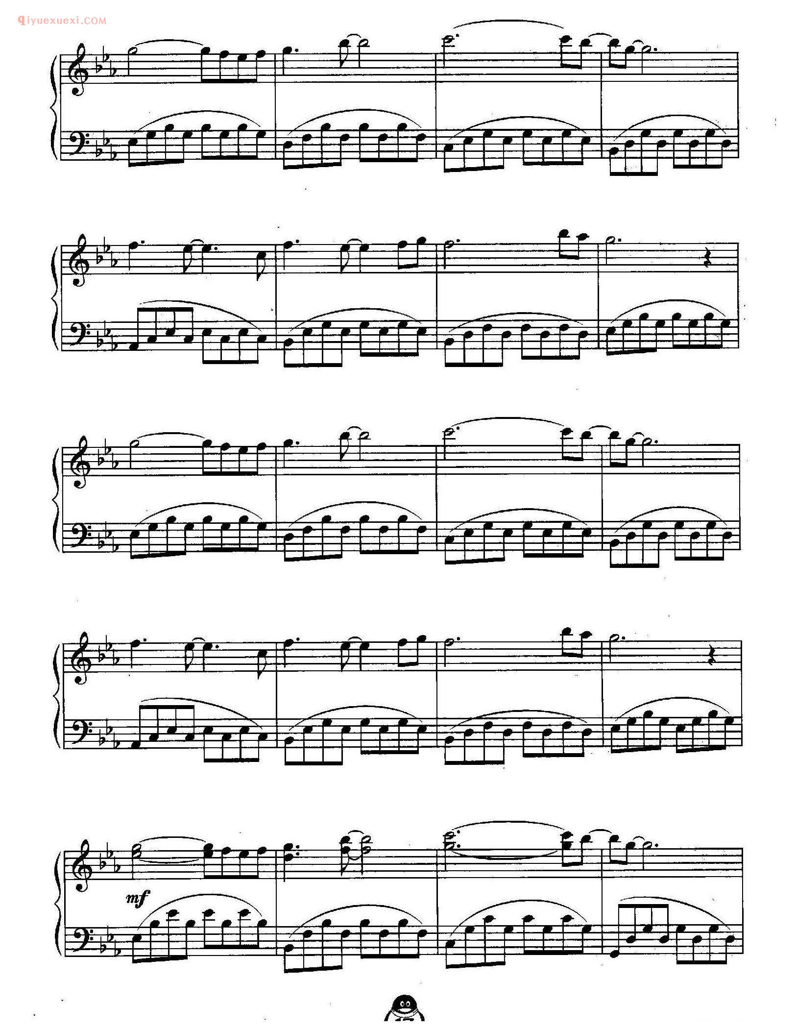 斗地主背景音乐五线谱(2)_QQ游戏音乐钢琴曲