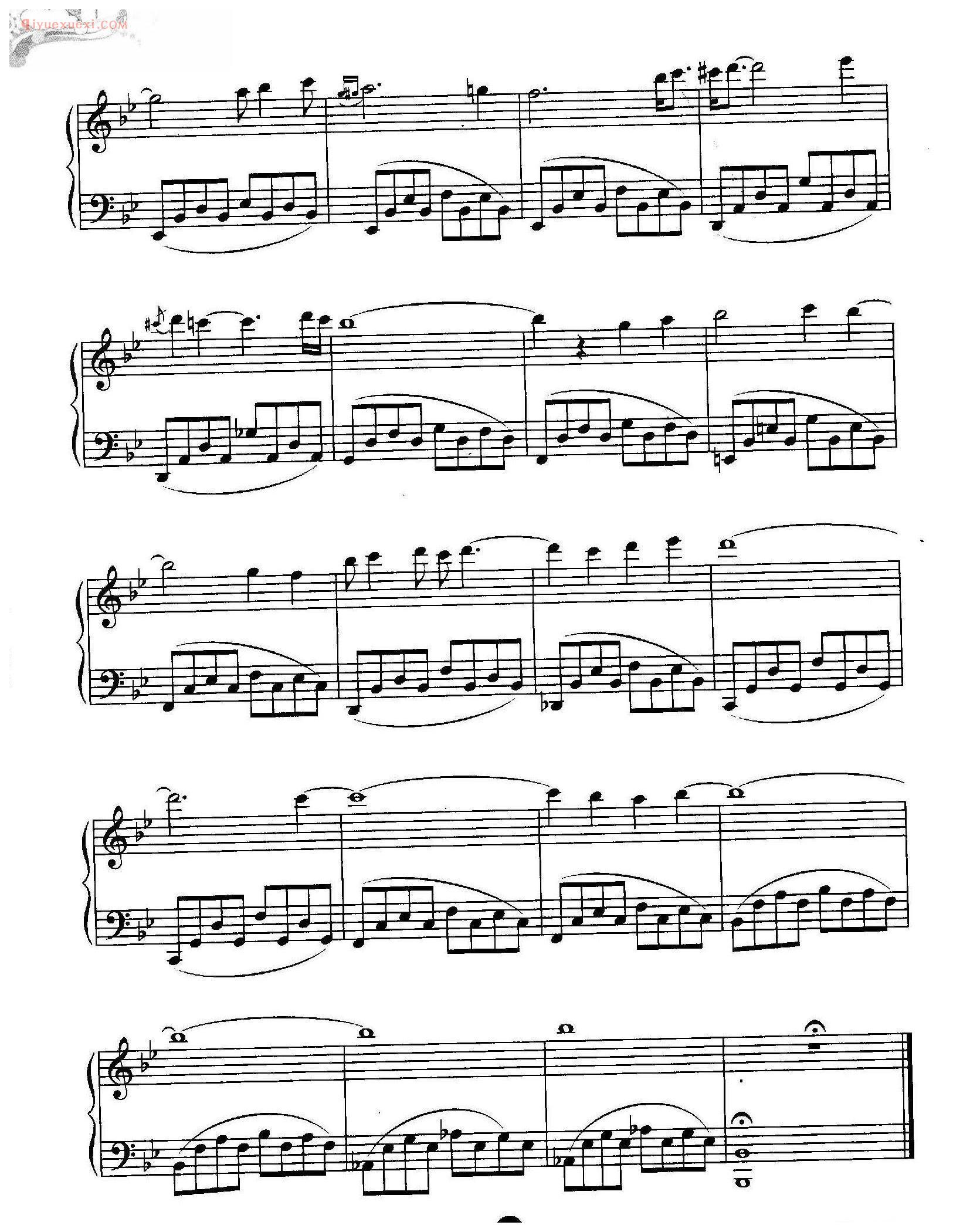 连连看背景音乐五线谱（1）_QQ游戏音乐钢琴曲