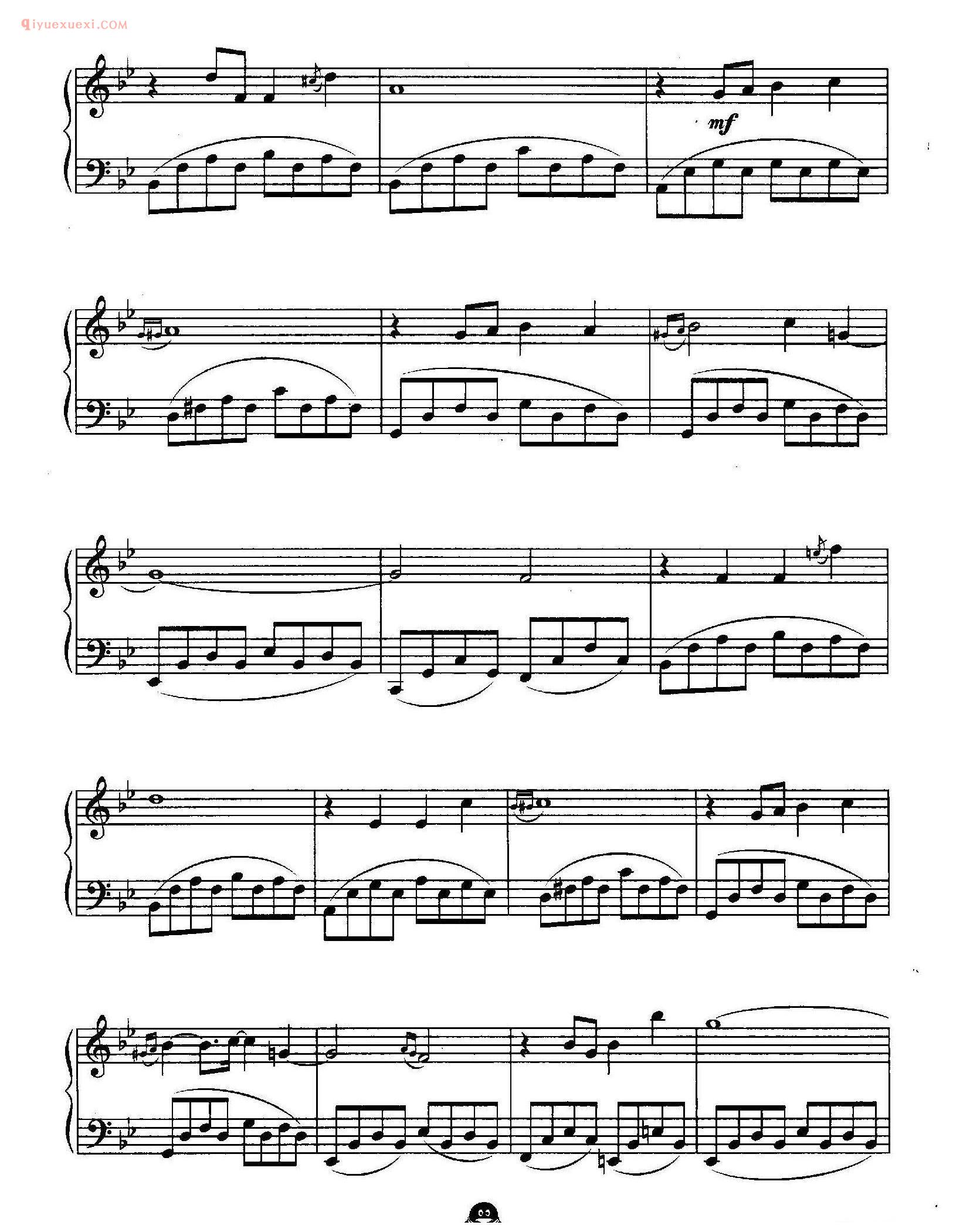 连连看背景音乐五线谱（1）_QQ游戏音乐钢琴曲