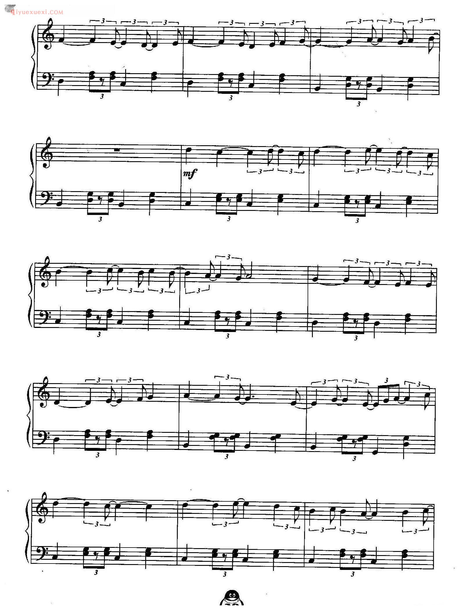 连连看背景音乐五线谱(2)_QQ游戏音乐钢琴曲