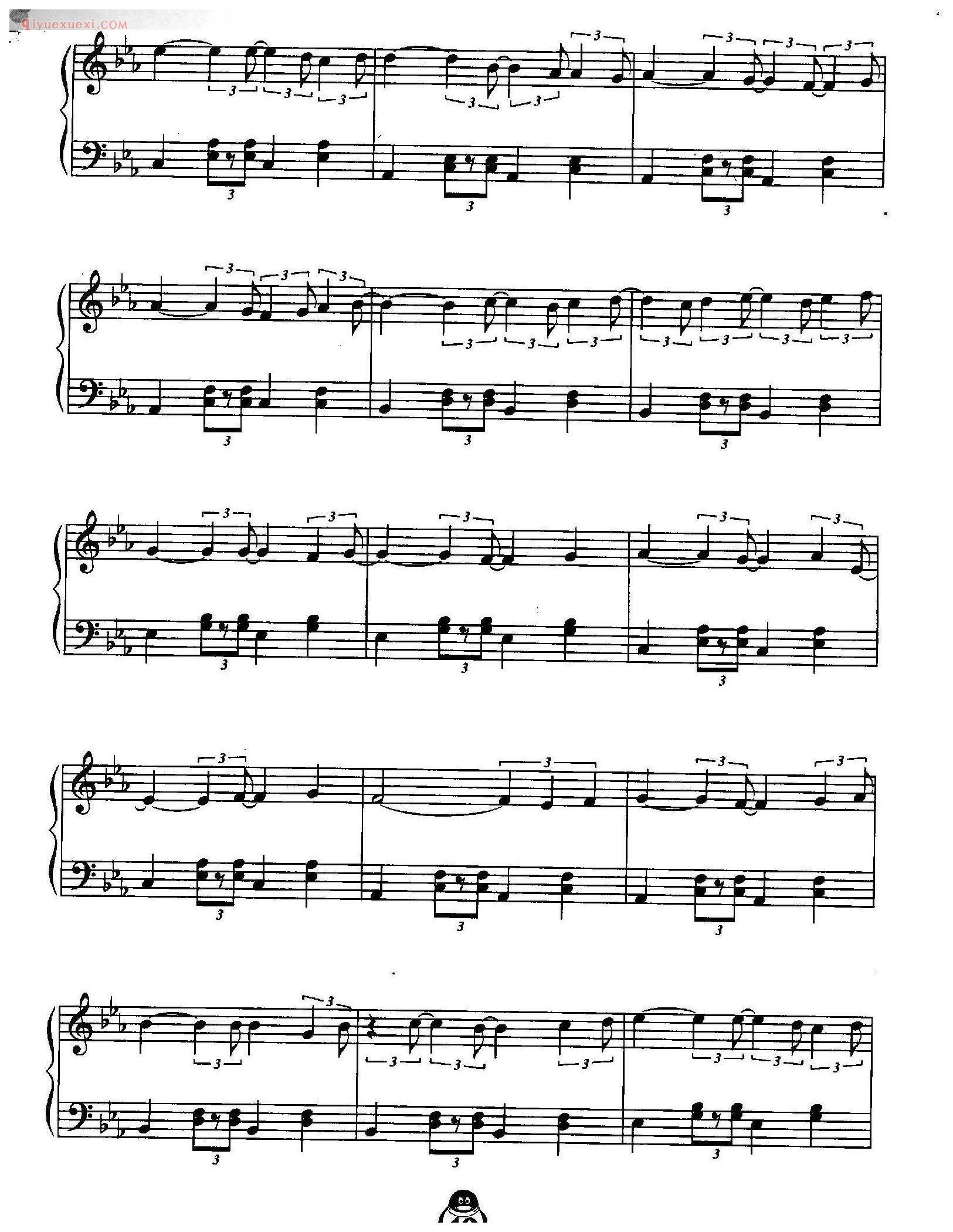 连连看背景音乐五线谱(2)_QQ游戏音乐钢琴曲