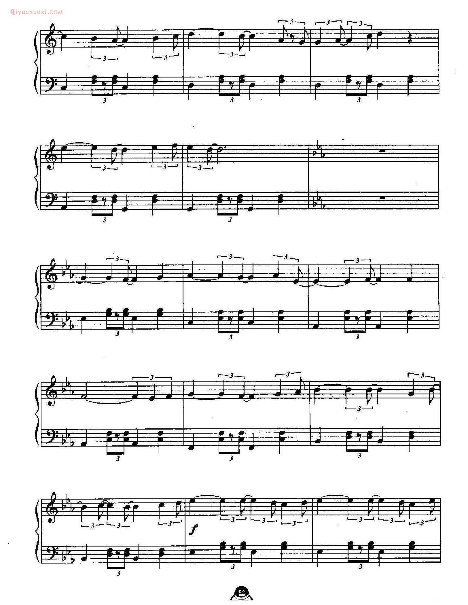 连连看背景音乐五线谱(2)_QQ游戏音乐钢琴曲