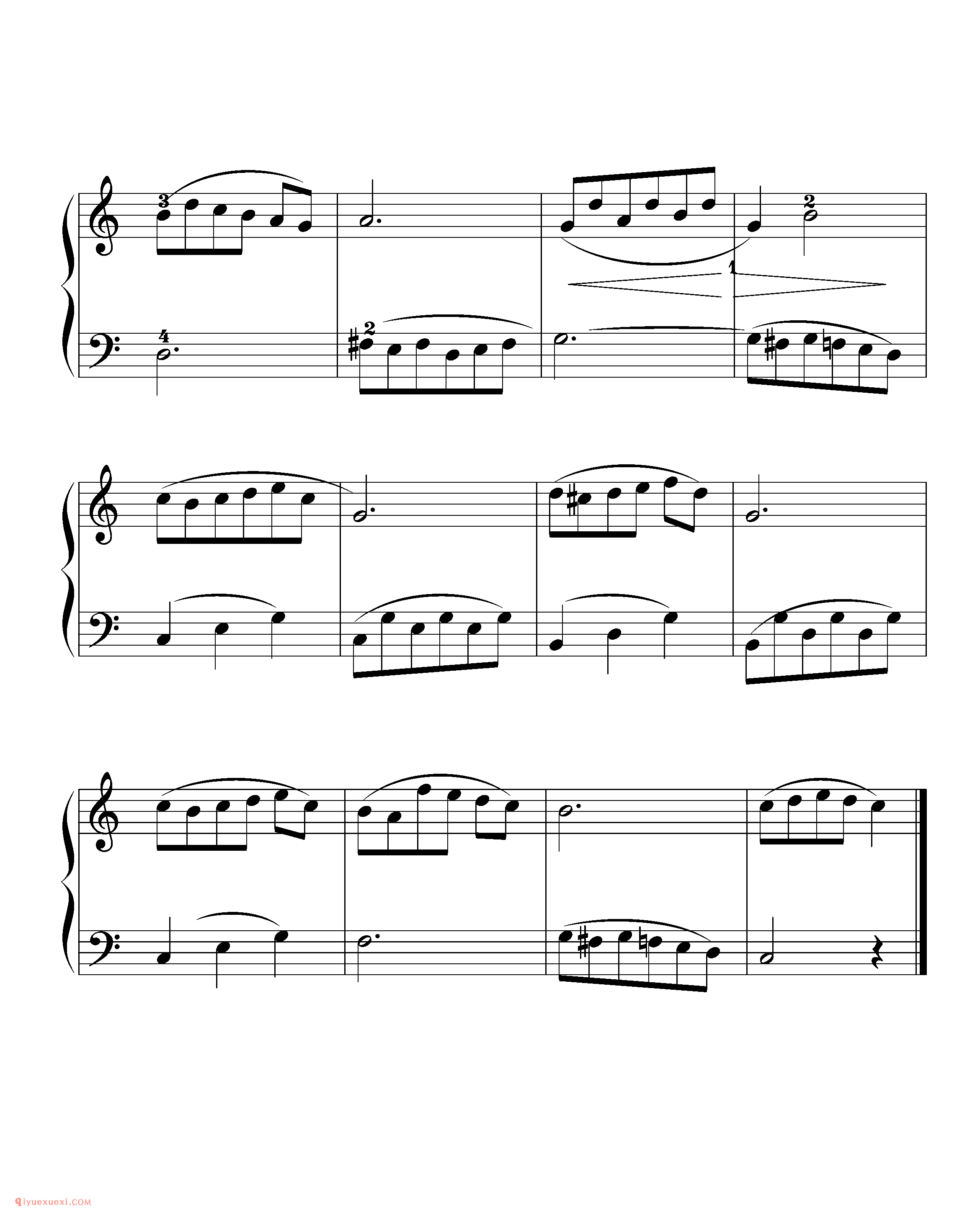 拜厄钢琴练习曲NO.82_拜尔(拜厄)钢琴基本教程练习曲第82首_五线谱