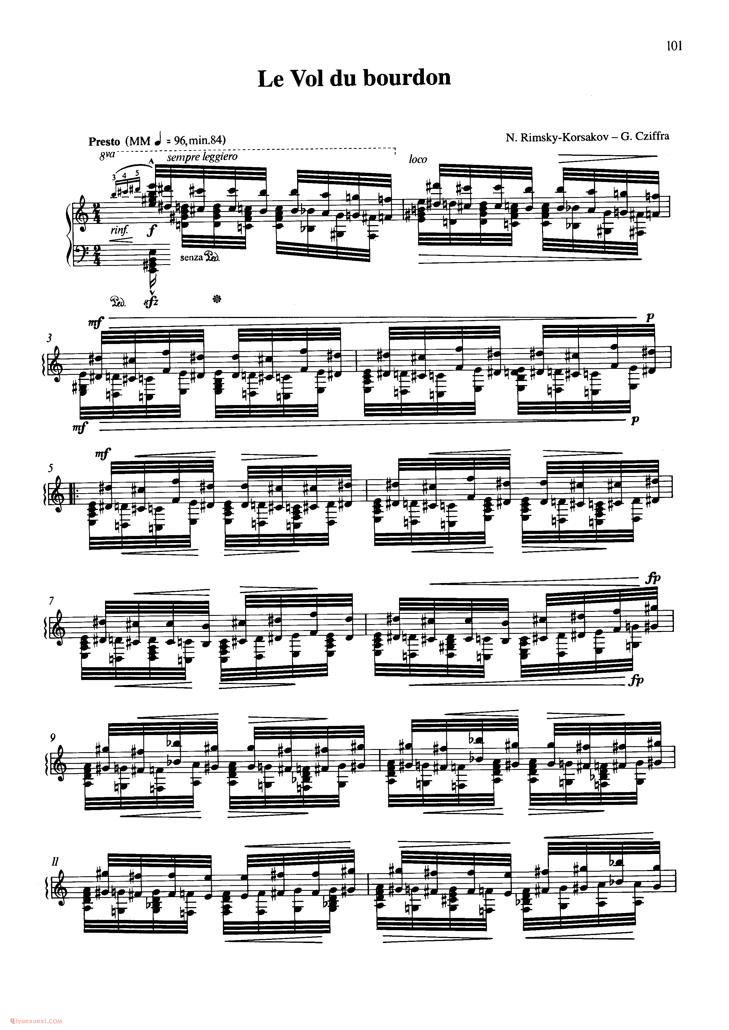 Rimsky-Korsakov-Cziffra Flight of the Bumblebee_超高难度钢琴谱