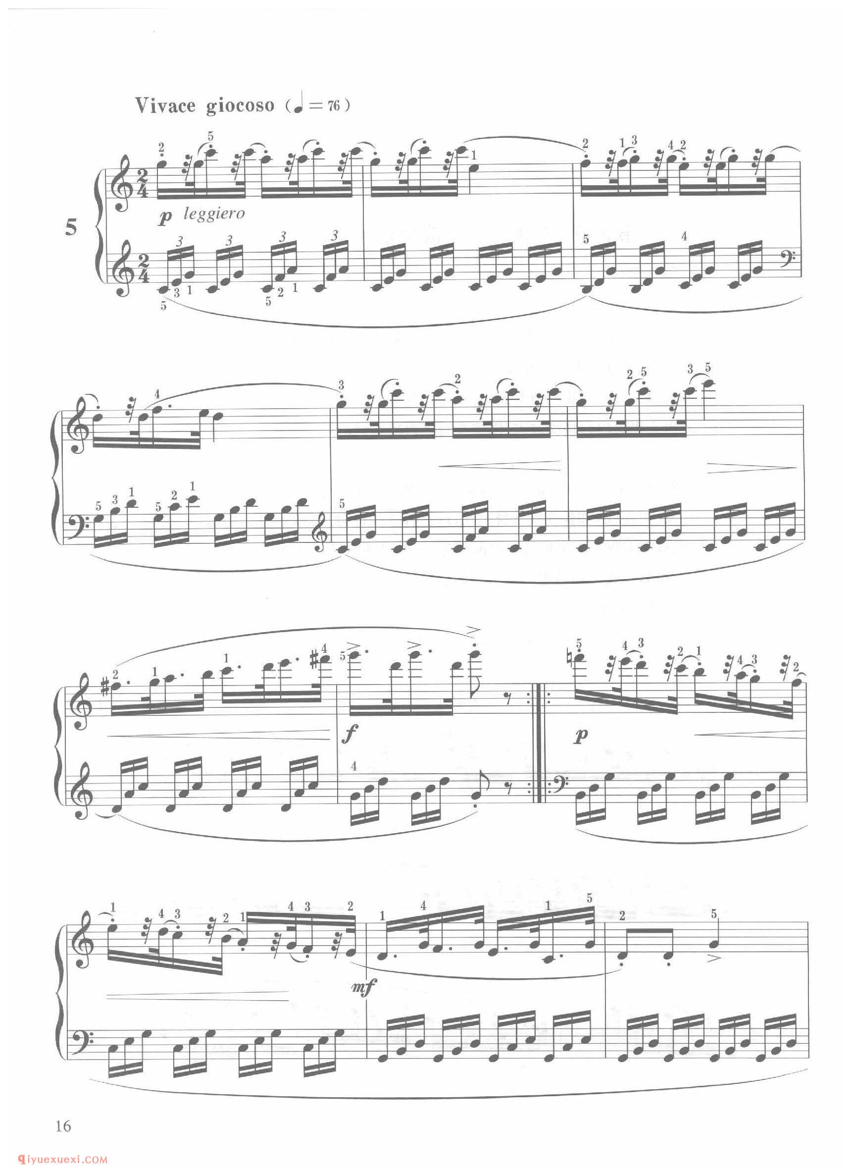 第5条C大调活泼快乐( Vivace giocoso)车尔尼钢琴作品849_常桦讲解 注释