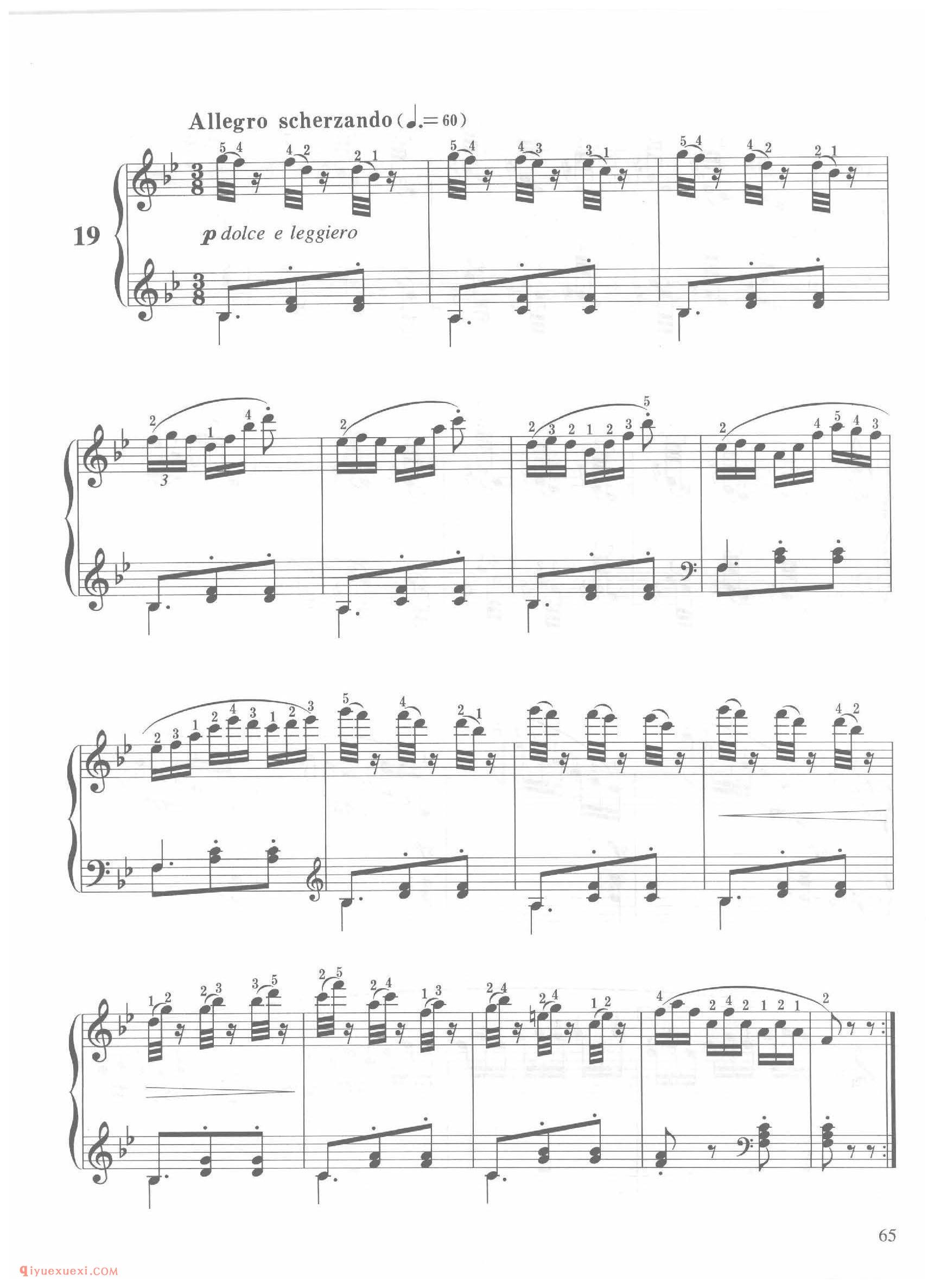 第19条降B大调诙谐的快板(Allegro scherzand)车尔尼钢琴作品849_常桦讲解 注释