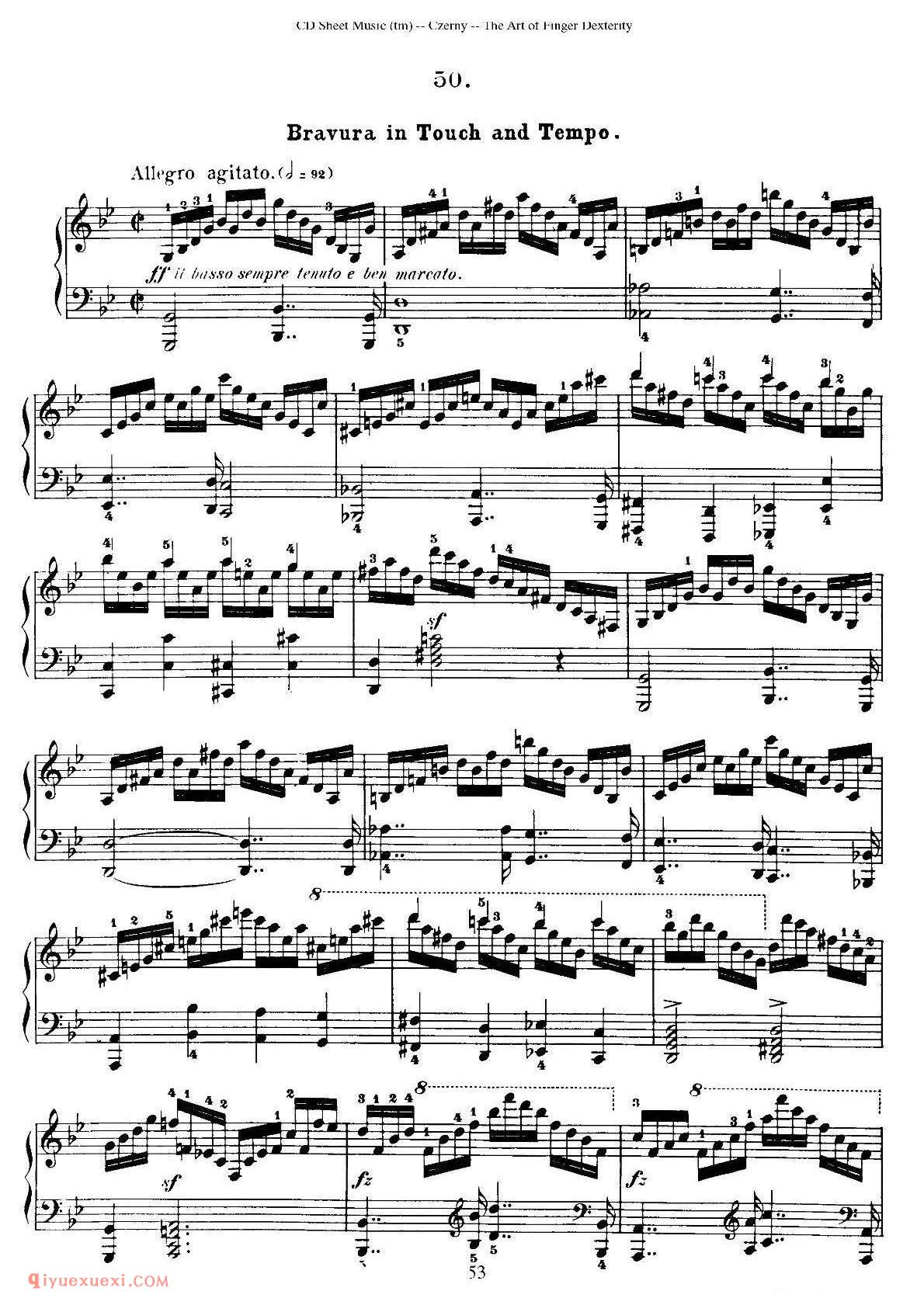 车尔尼740第五十条_车尔尼740第50条钢琴谱