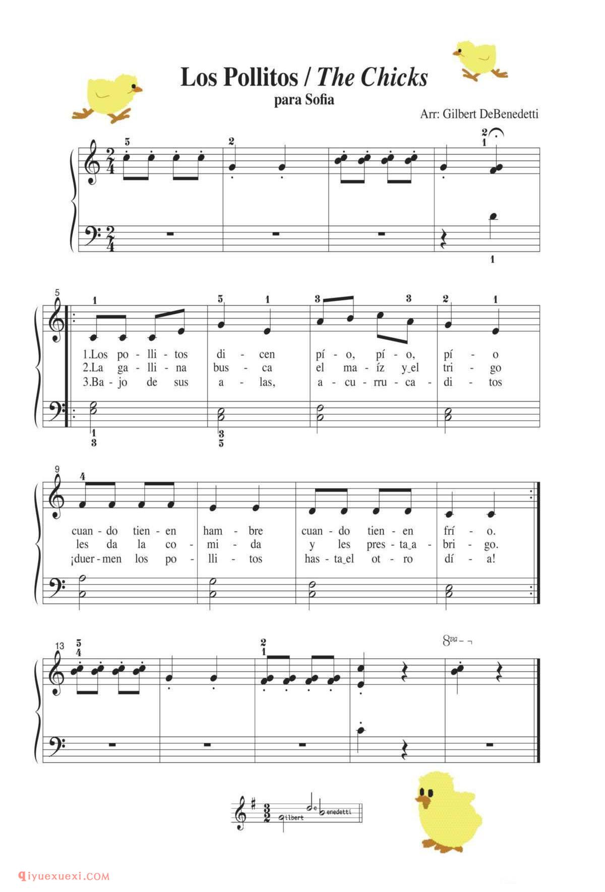 Los Pollitos / The Chicks_钢琴二级练习曲