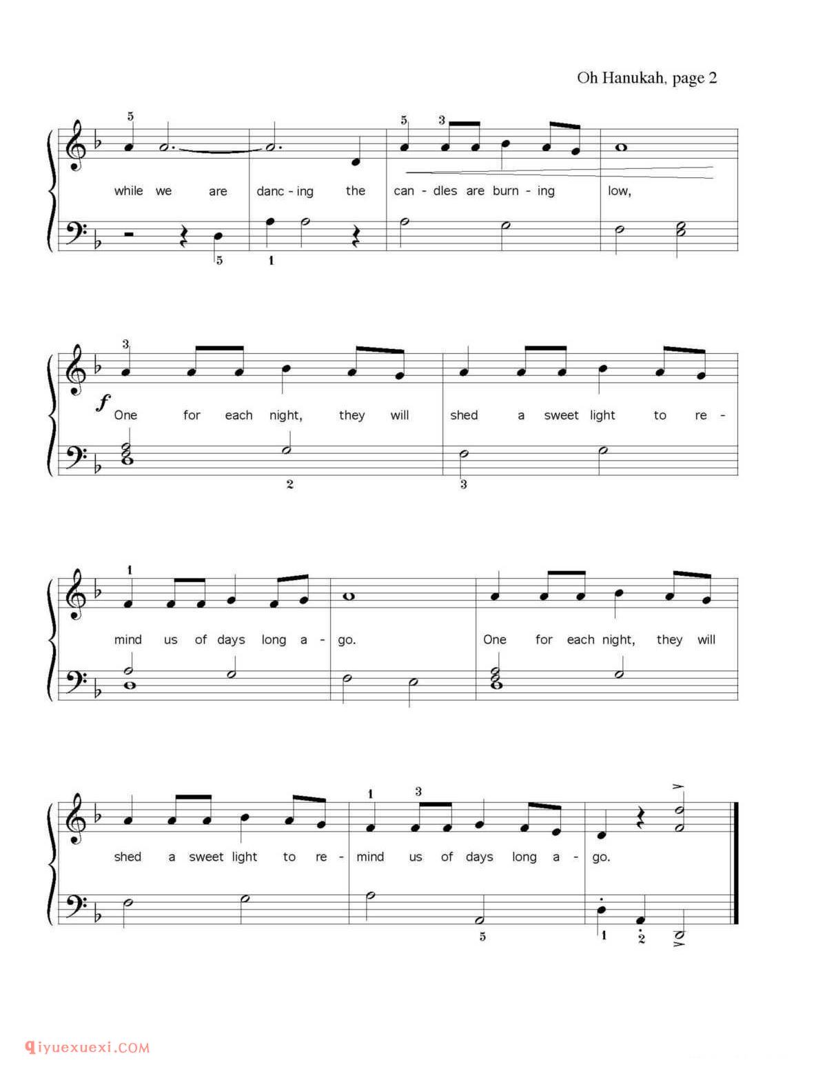 Oh Hanukkah_钢琴三级练习曲