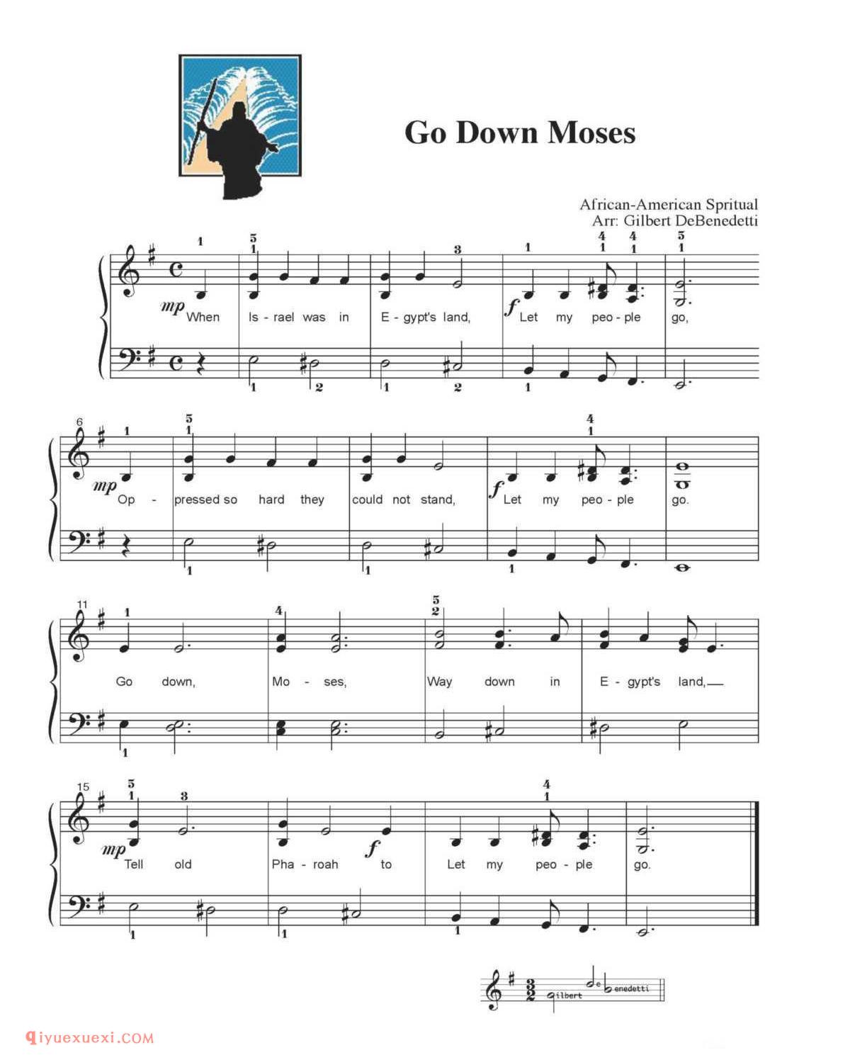 Go Down Moses_钢琴三级练习曲