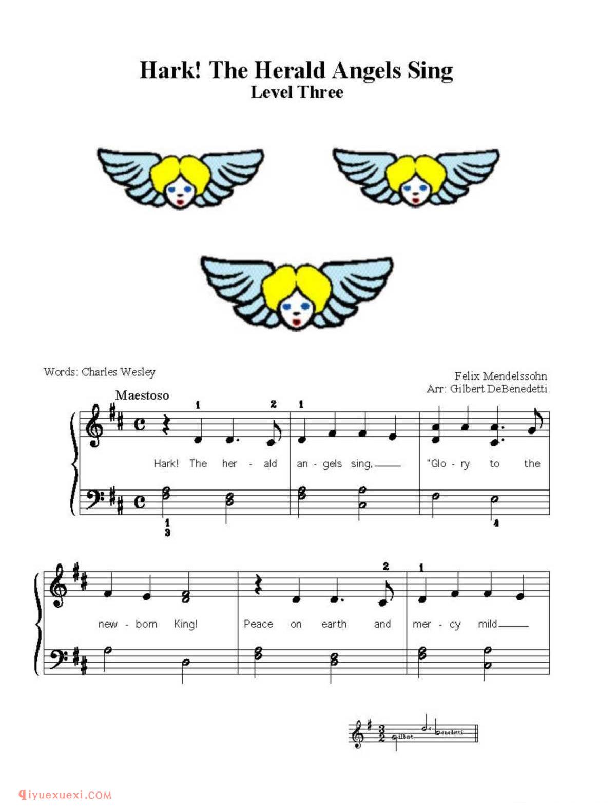 Hark! The Herald Angels Sing_钢琴三级练习曲
