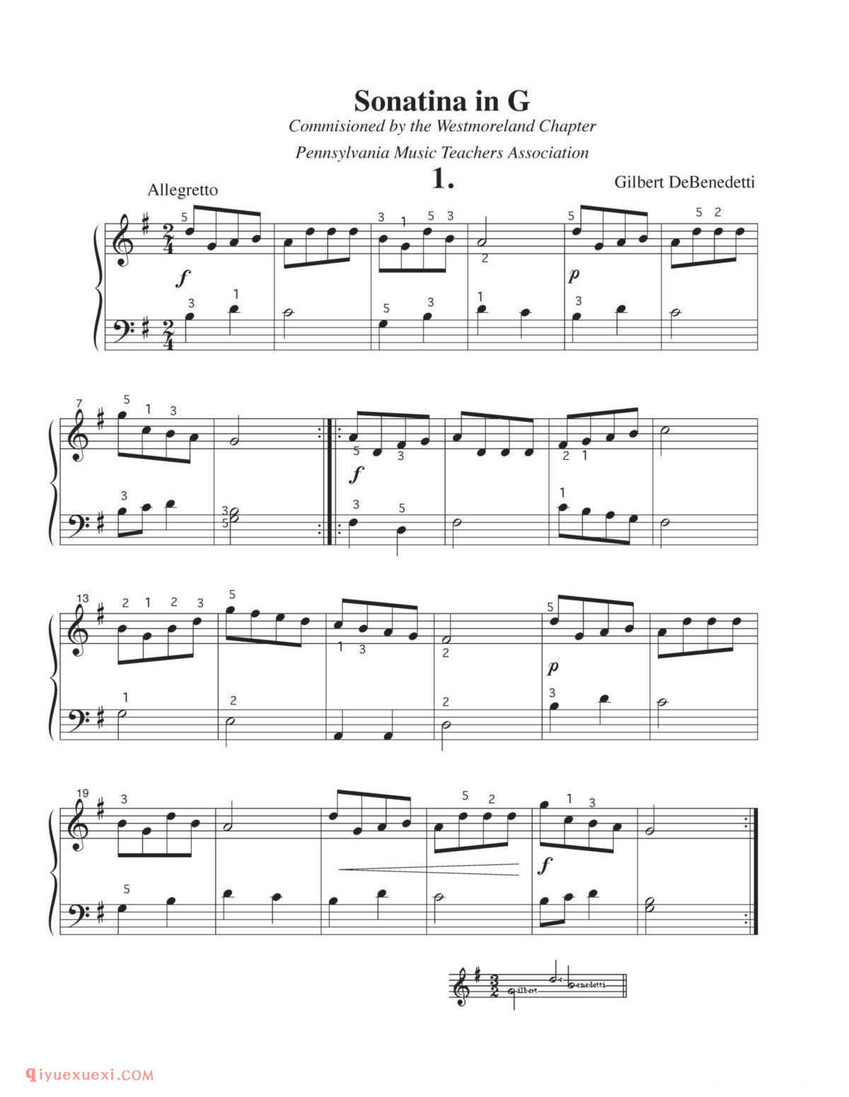 Sonatina in G_钢琴三级练习曲