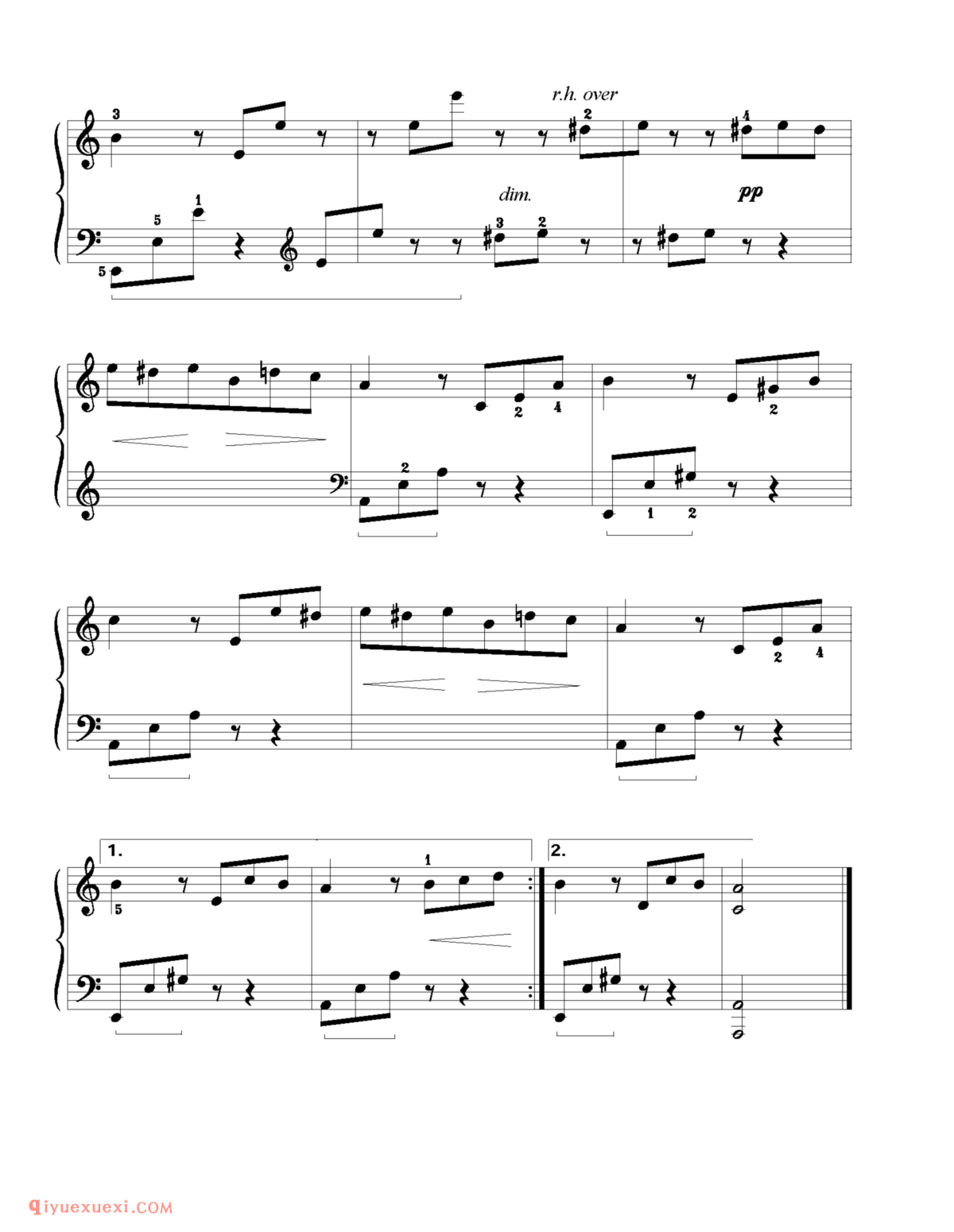 Fir Elise_钢琴初级练习曲
