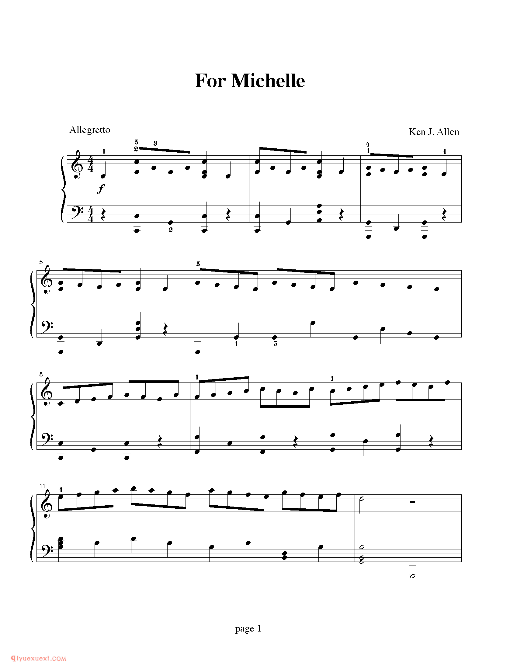For Michelle_钢琴中级练习曲