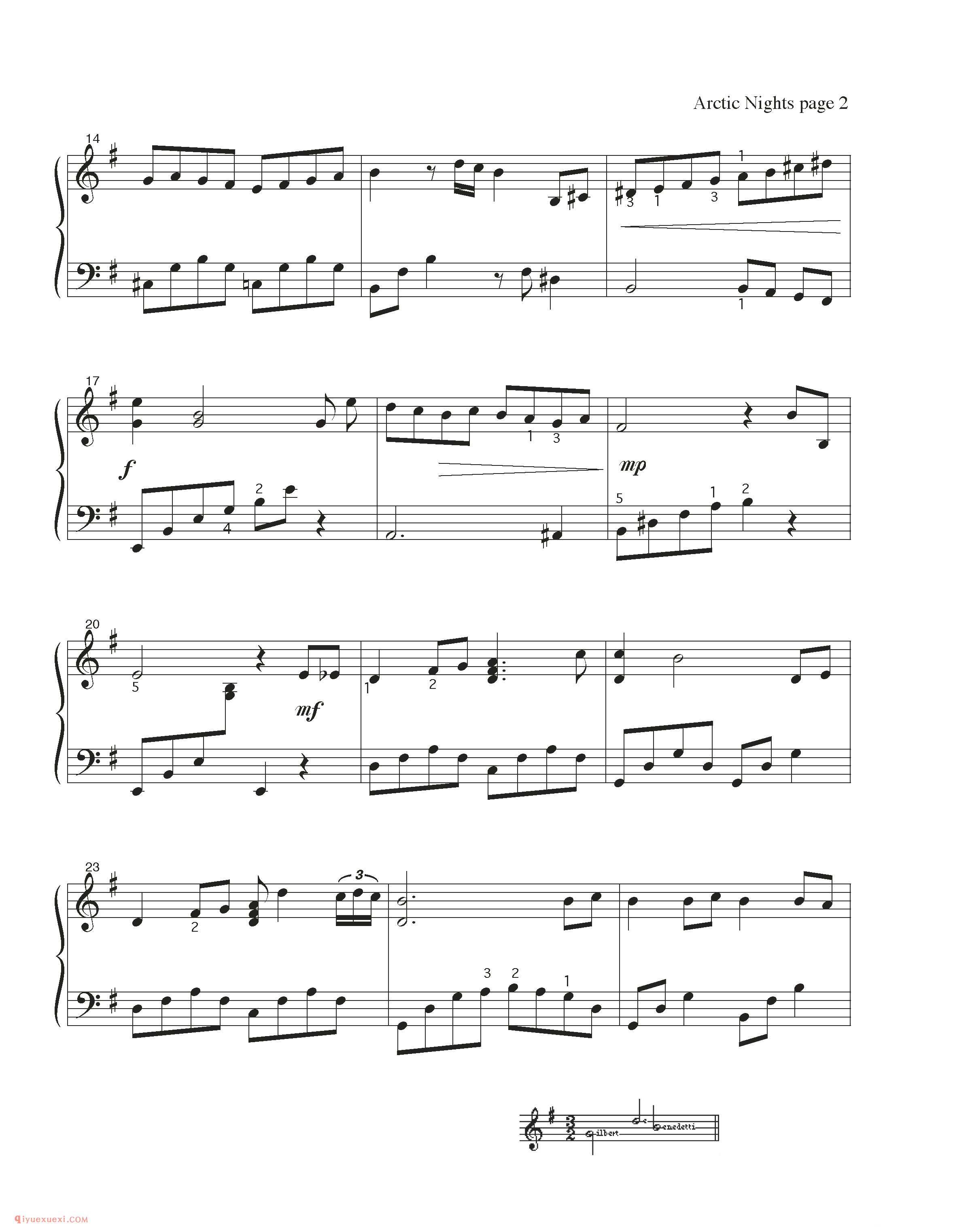 Arctic Nights_钢琴中级练习曲