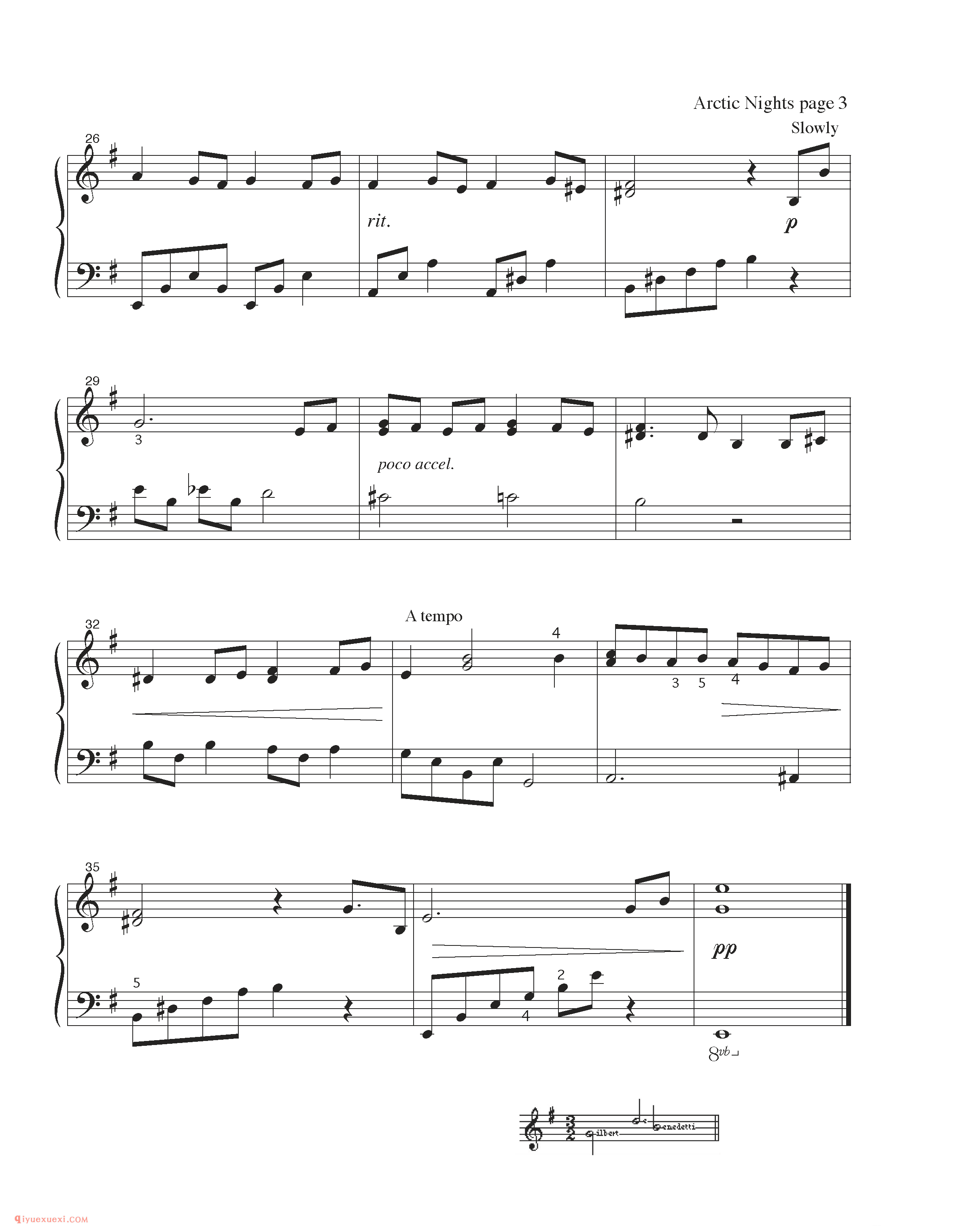 Arctic Nights_钢琴中级练习曲